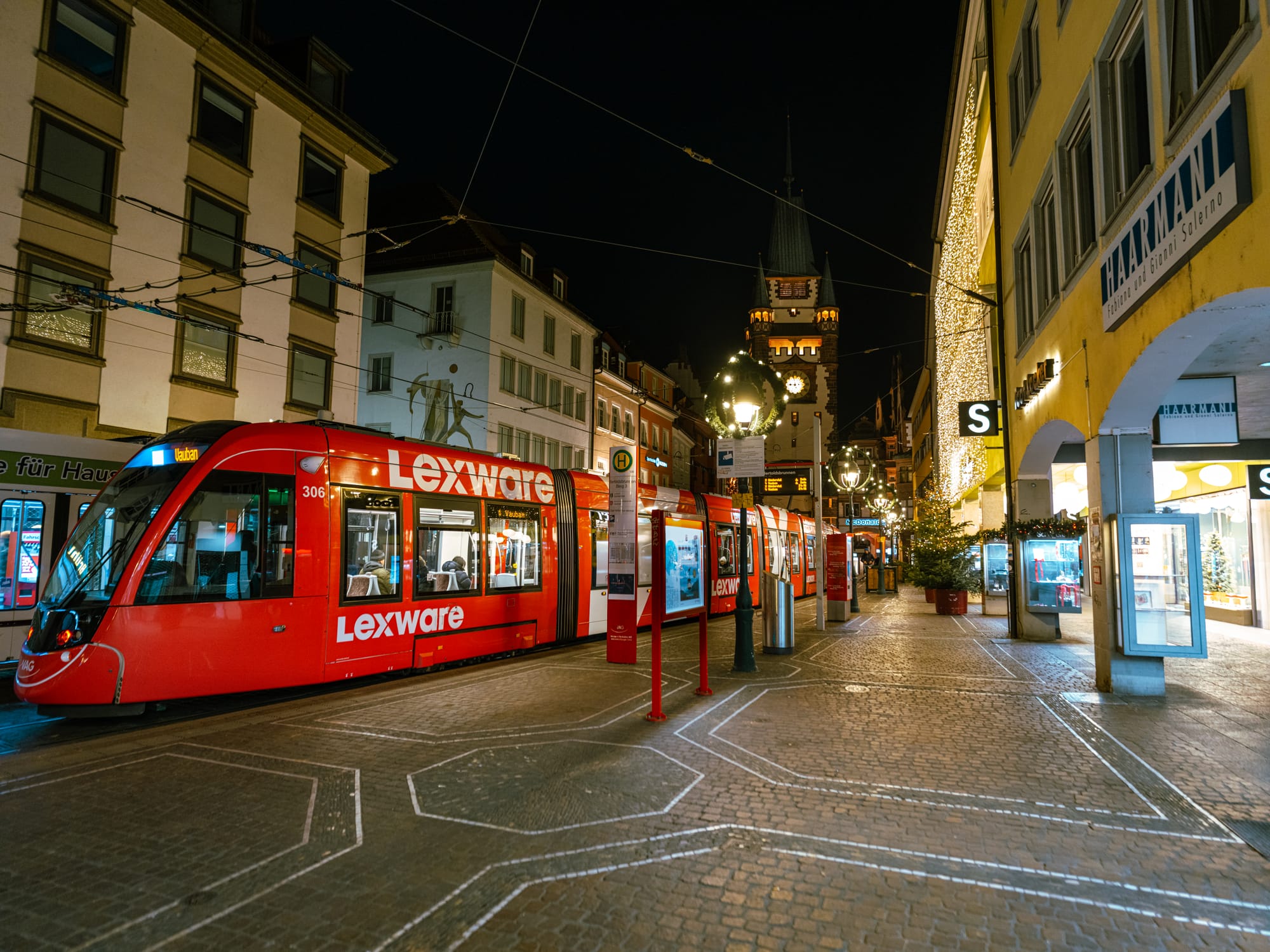 Freiburg, Germany at night
