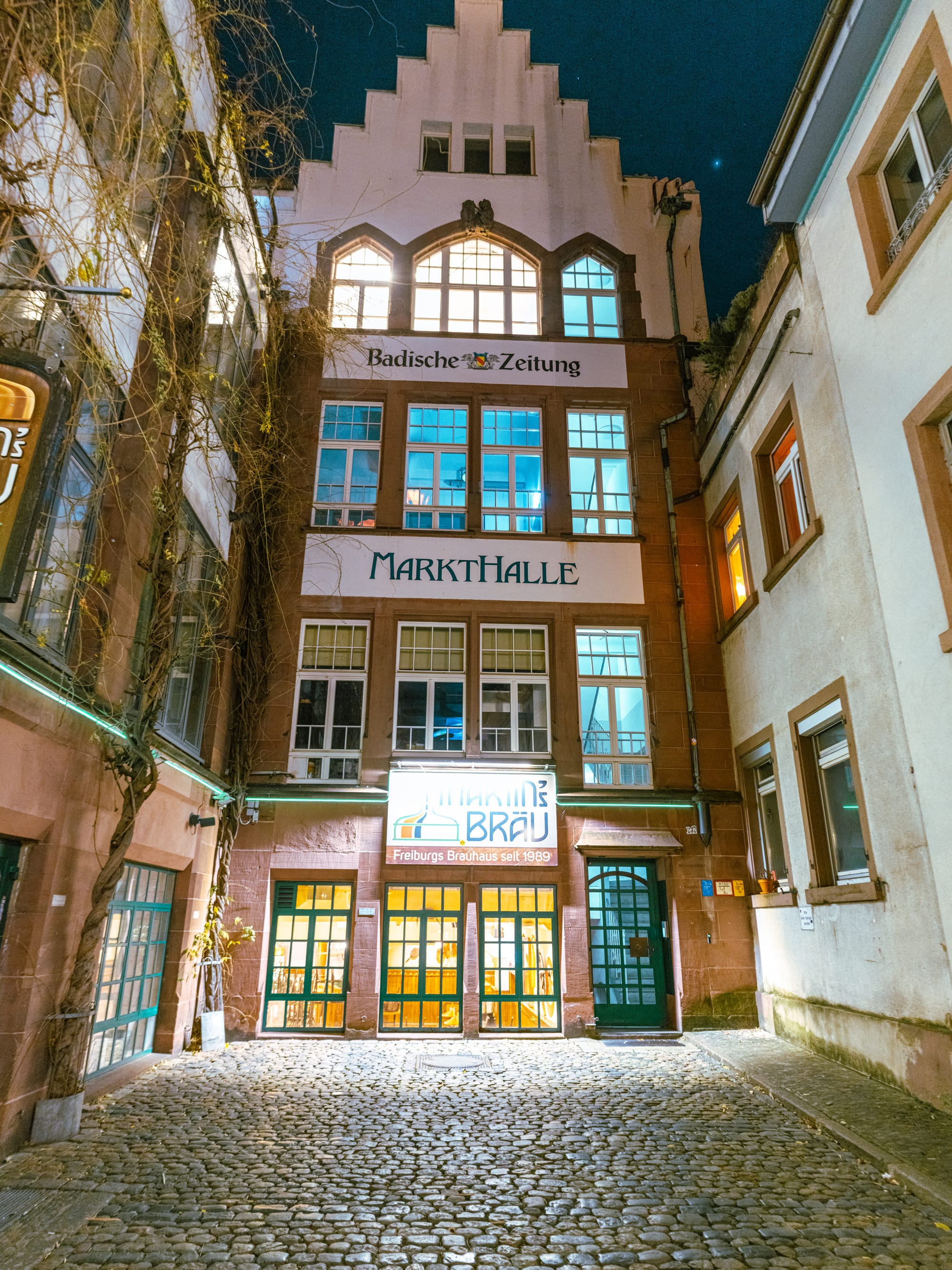 Freiburg, Germany at night