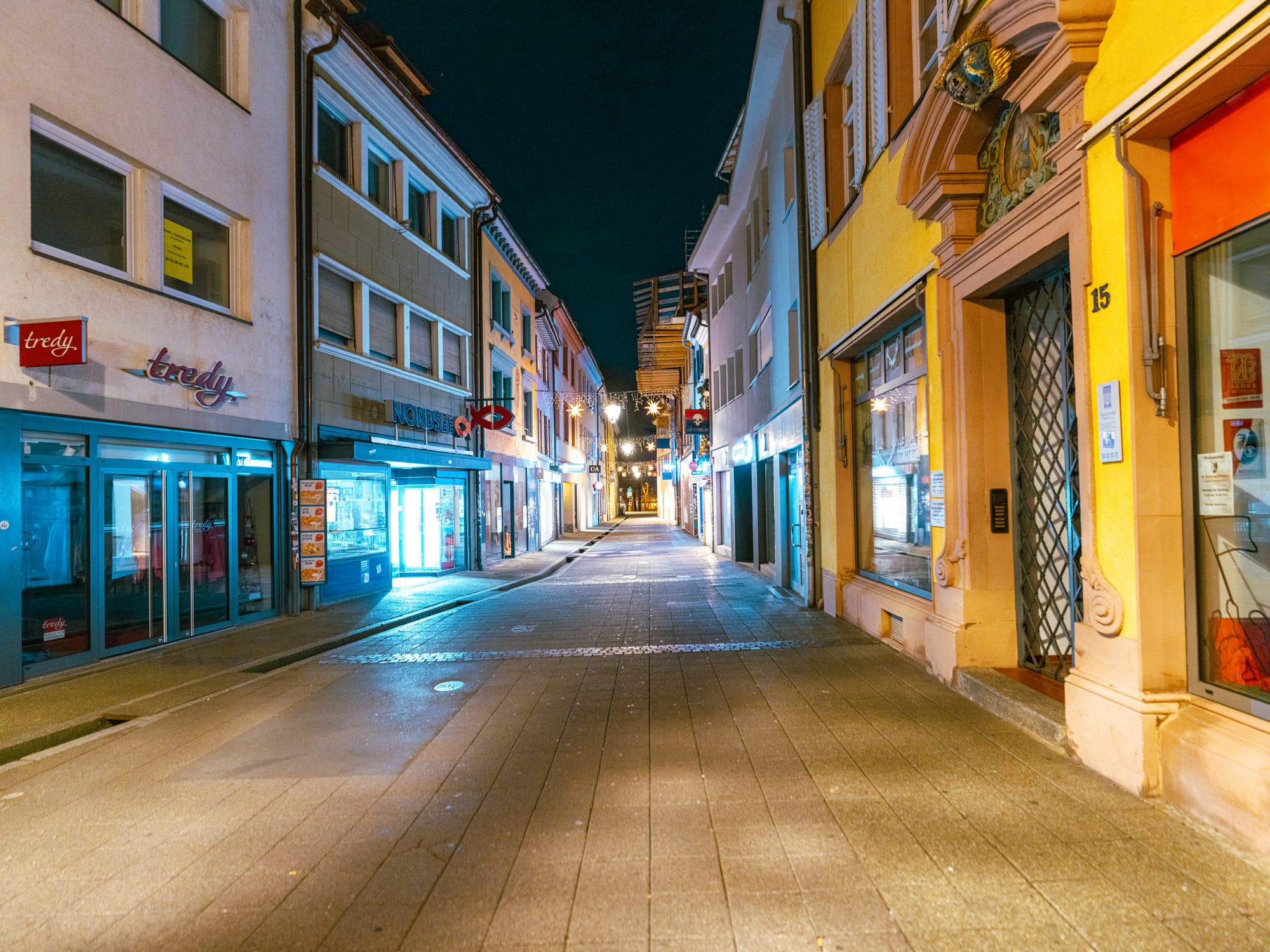 Freiburg, Germany at night