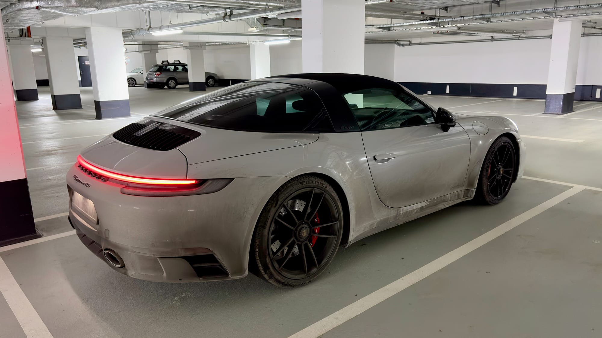 Our car parked underground at our hotel