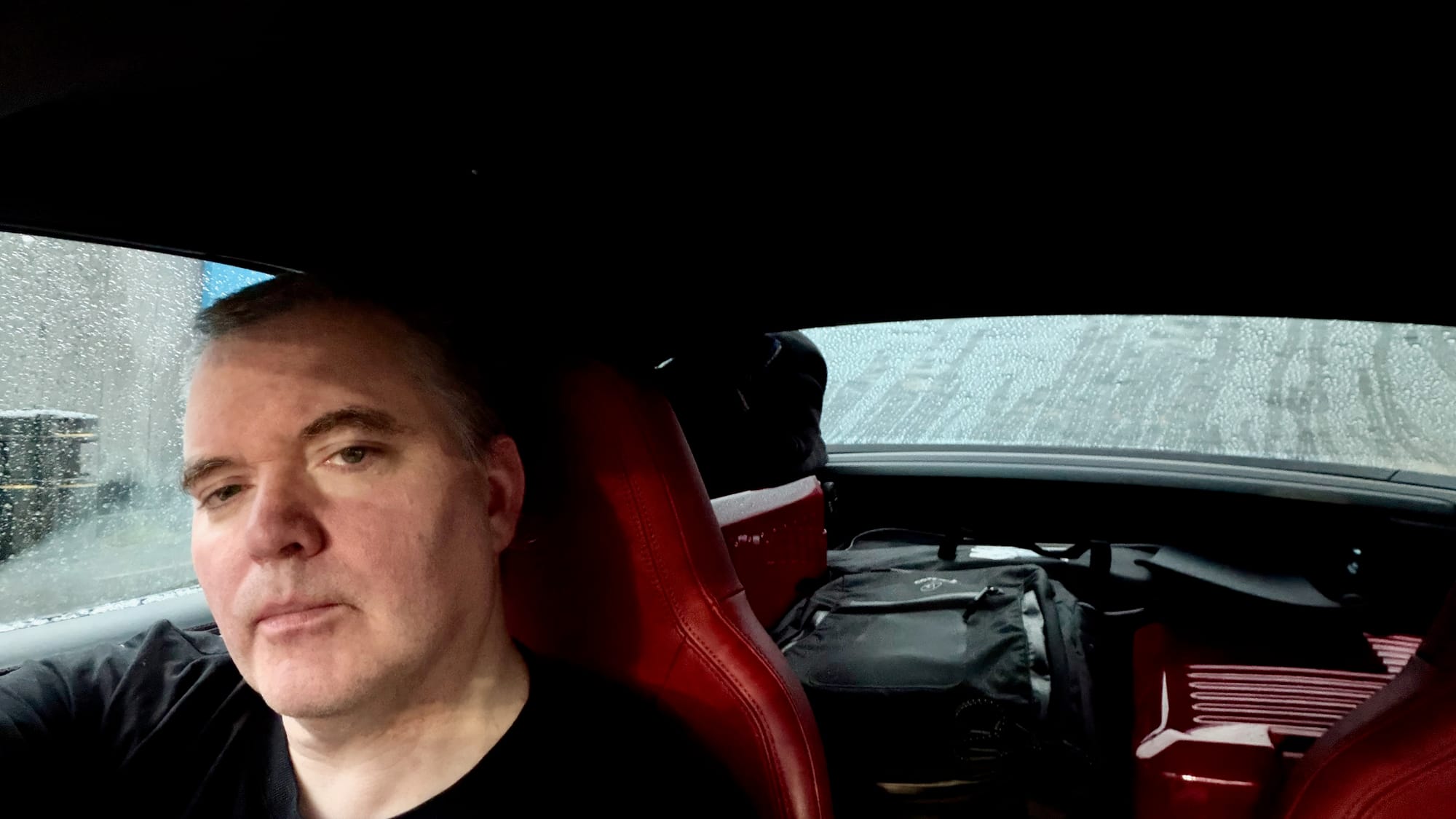 The rear of our 911 Targa packed with luggage