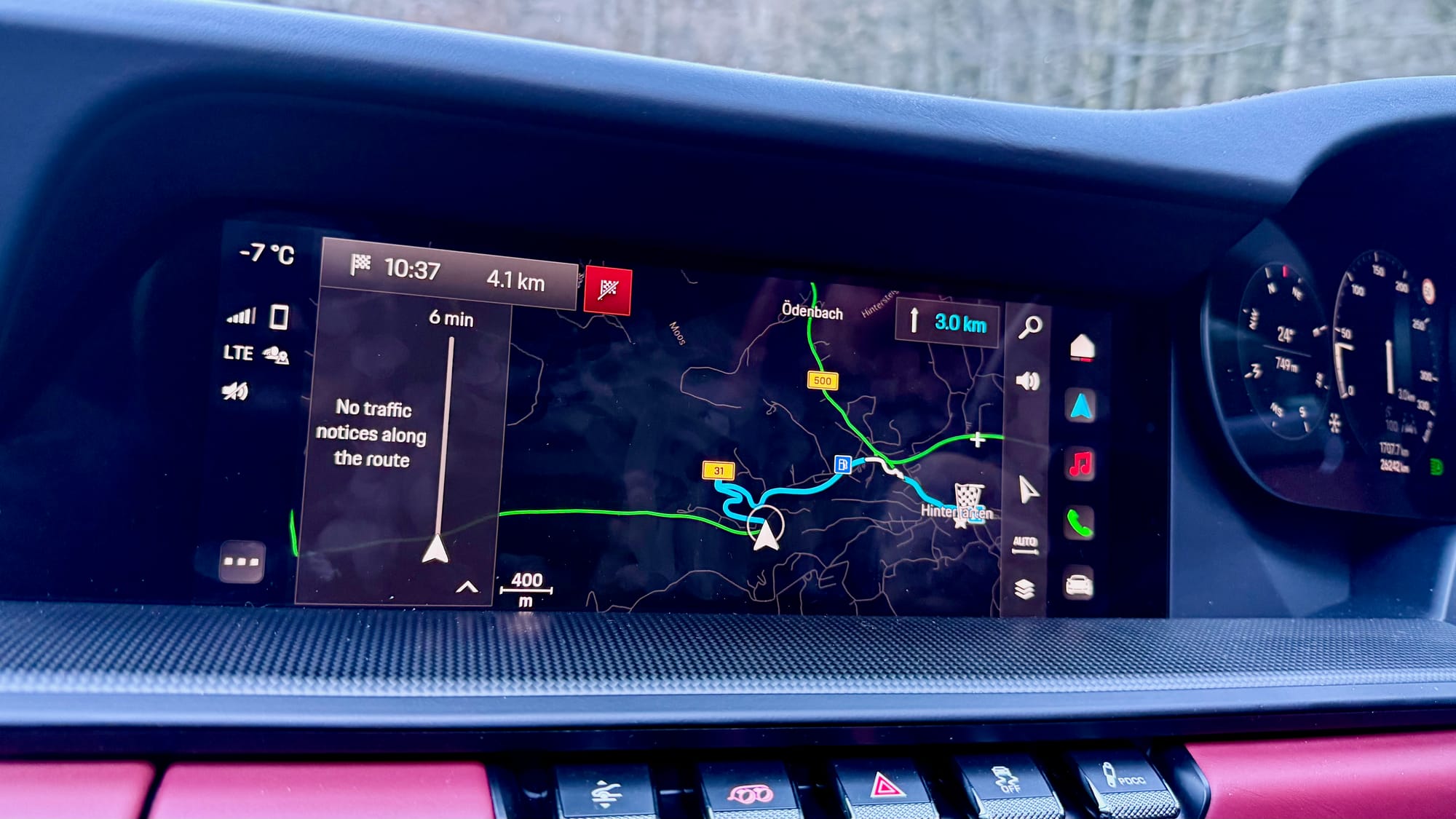 Minus seven degrees celsius