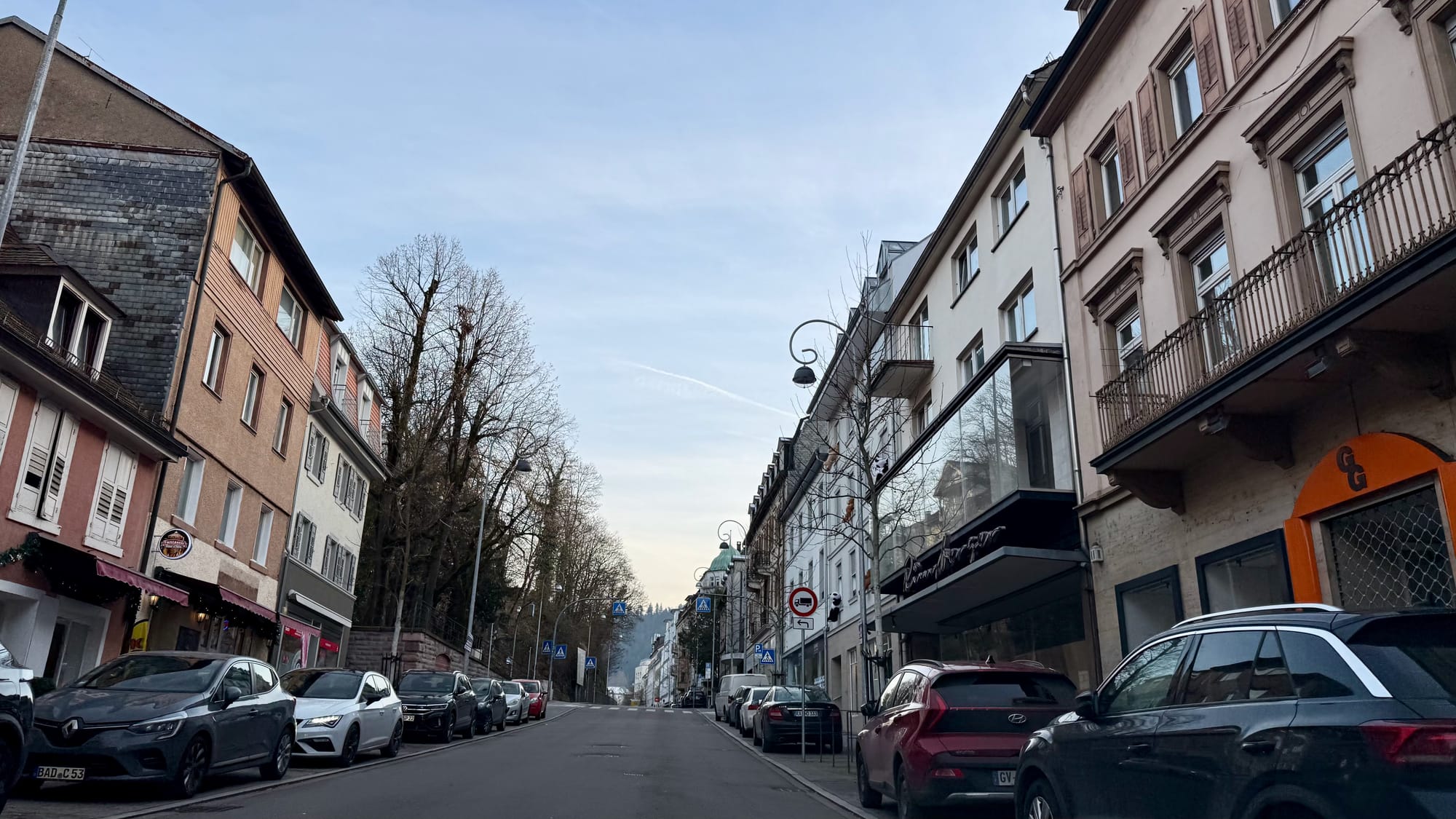 Driving through a quiet Baden-Baden