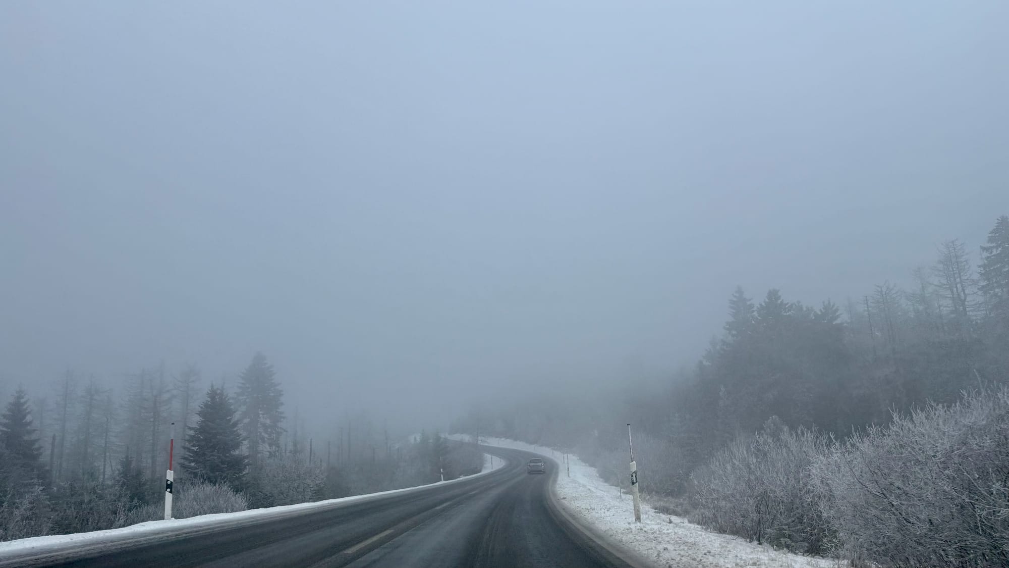 Intense fog on the B500