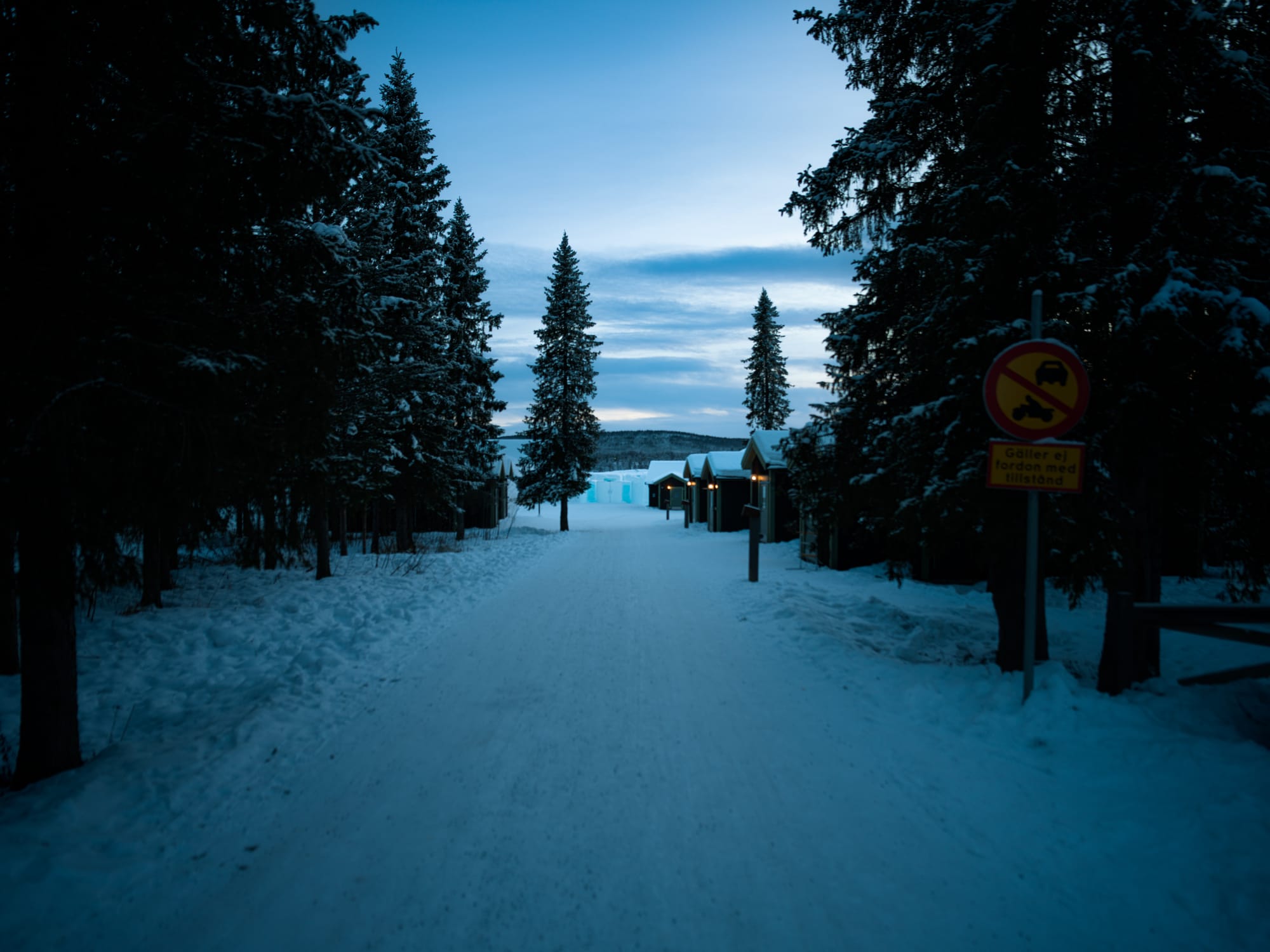 The cabins at the Ice Hotel