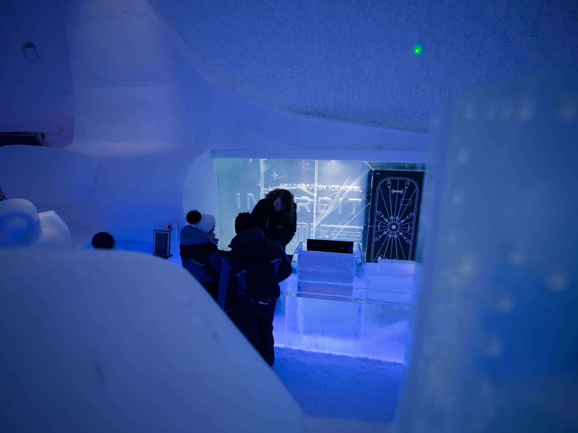 Drinking cocktails at the Ice bar