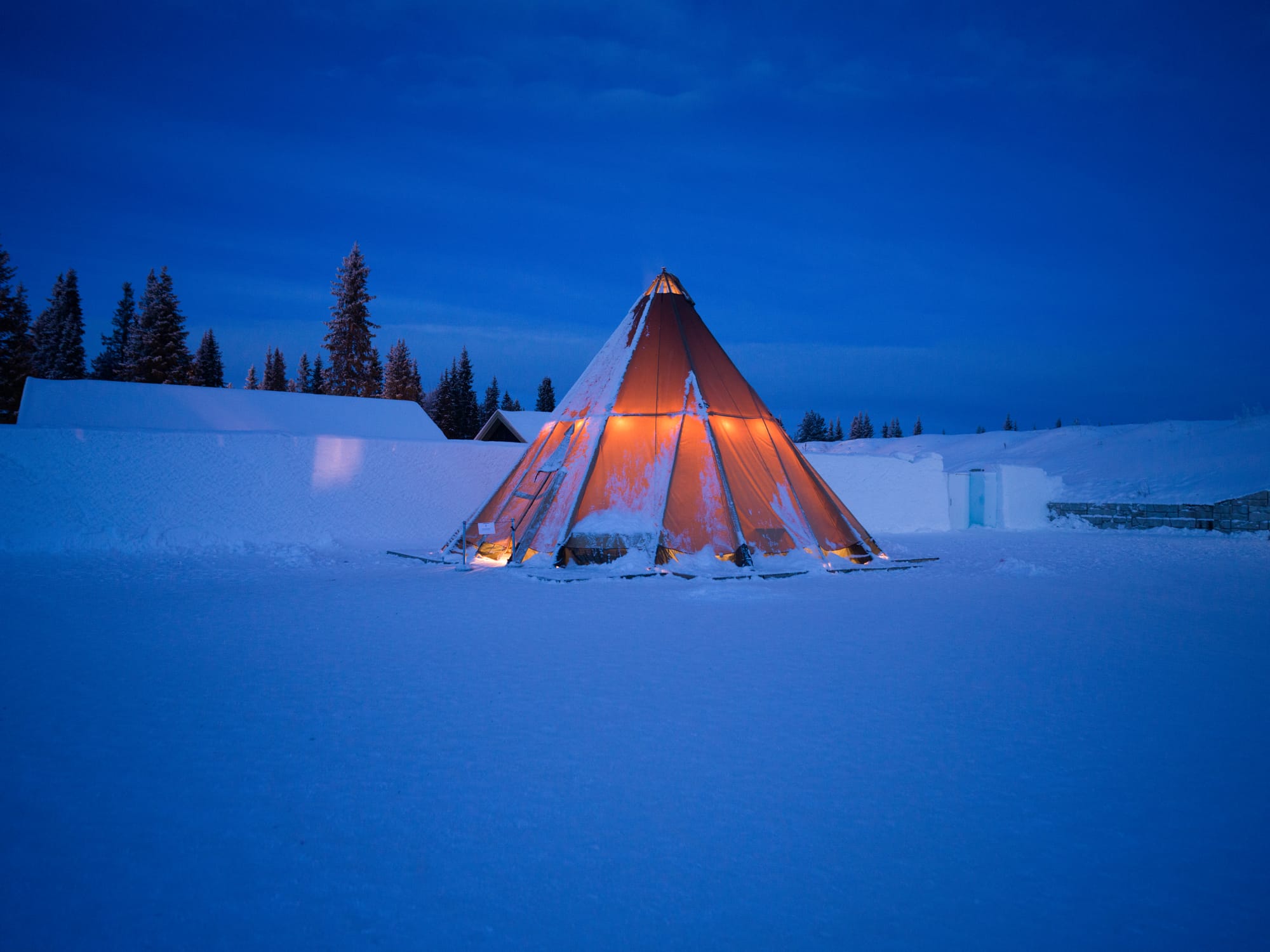 Night time at the Ice Hotel