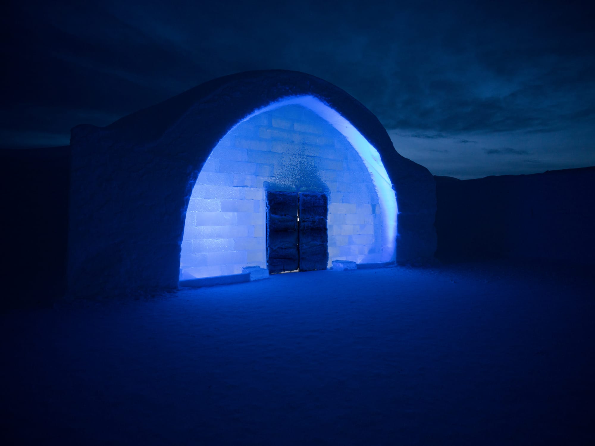 Night time at the Ice Hotel