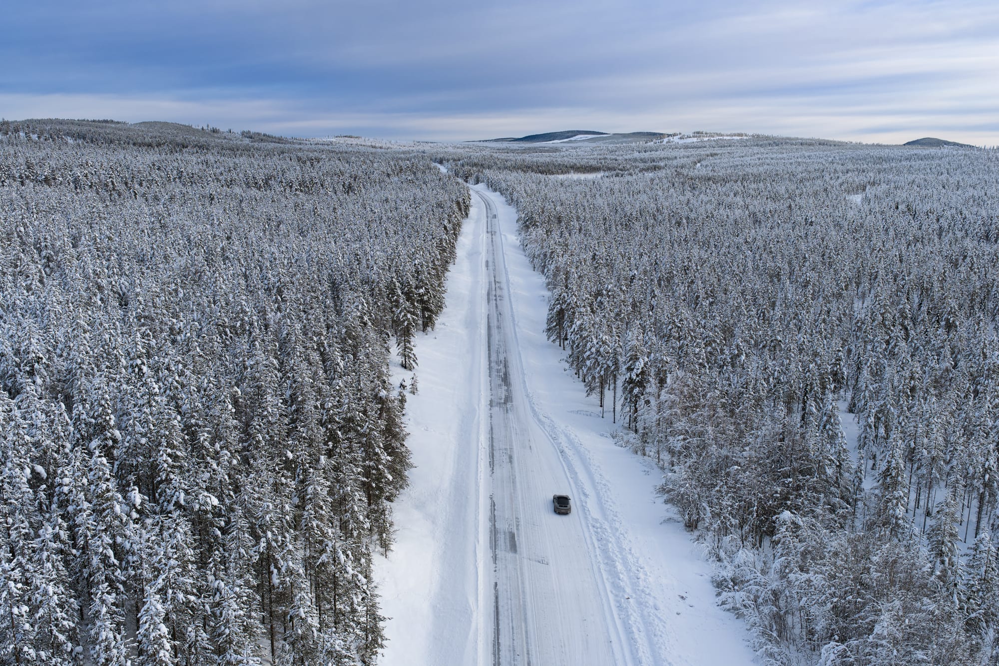 Parked up alongside the E45 road in Sweden