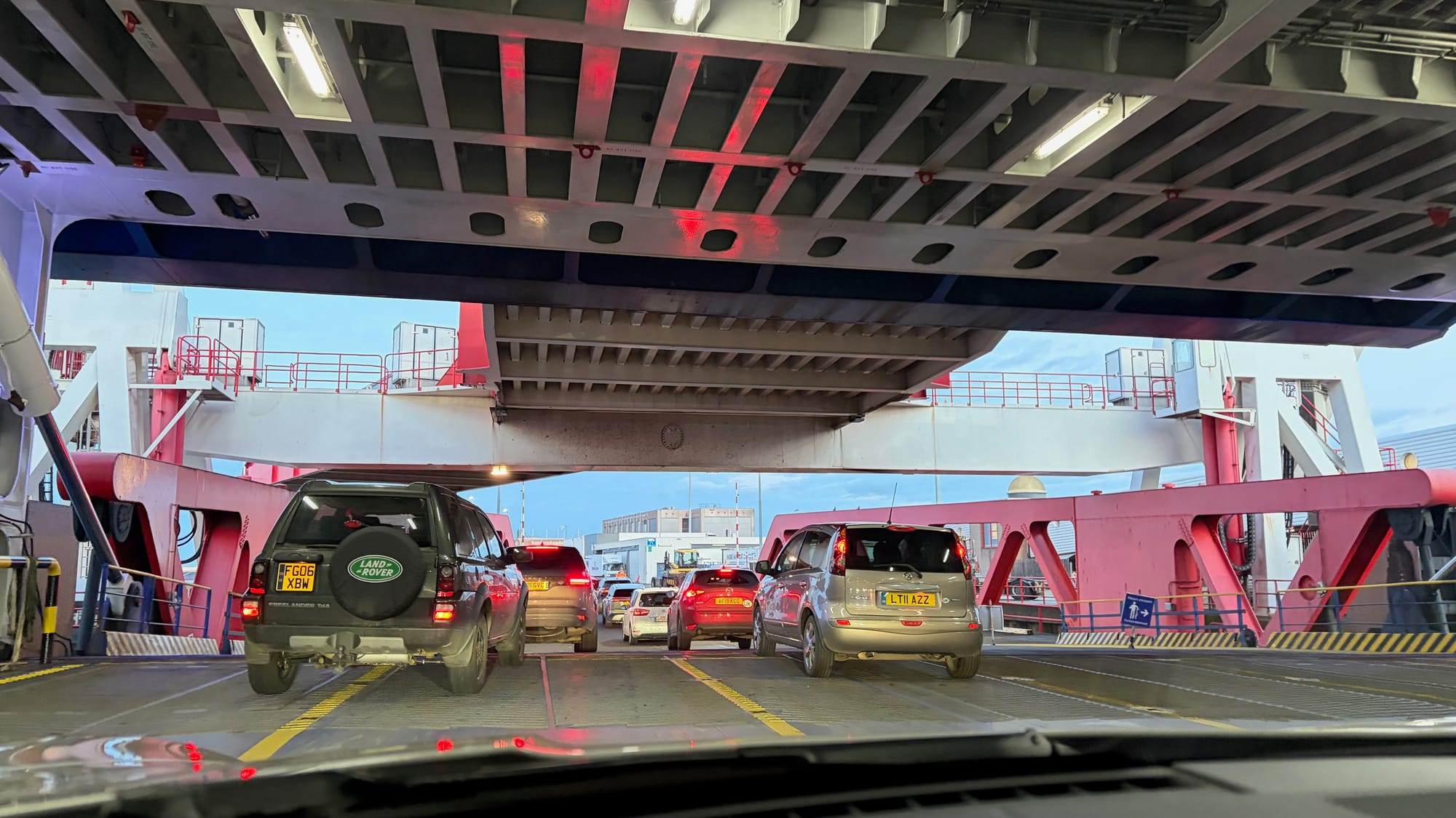 Driving off the ferry