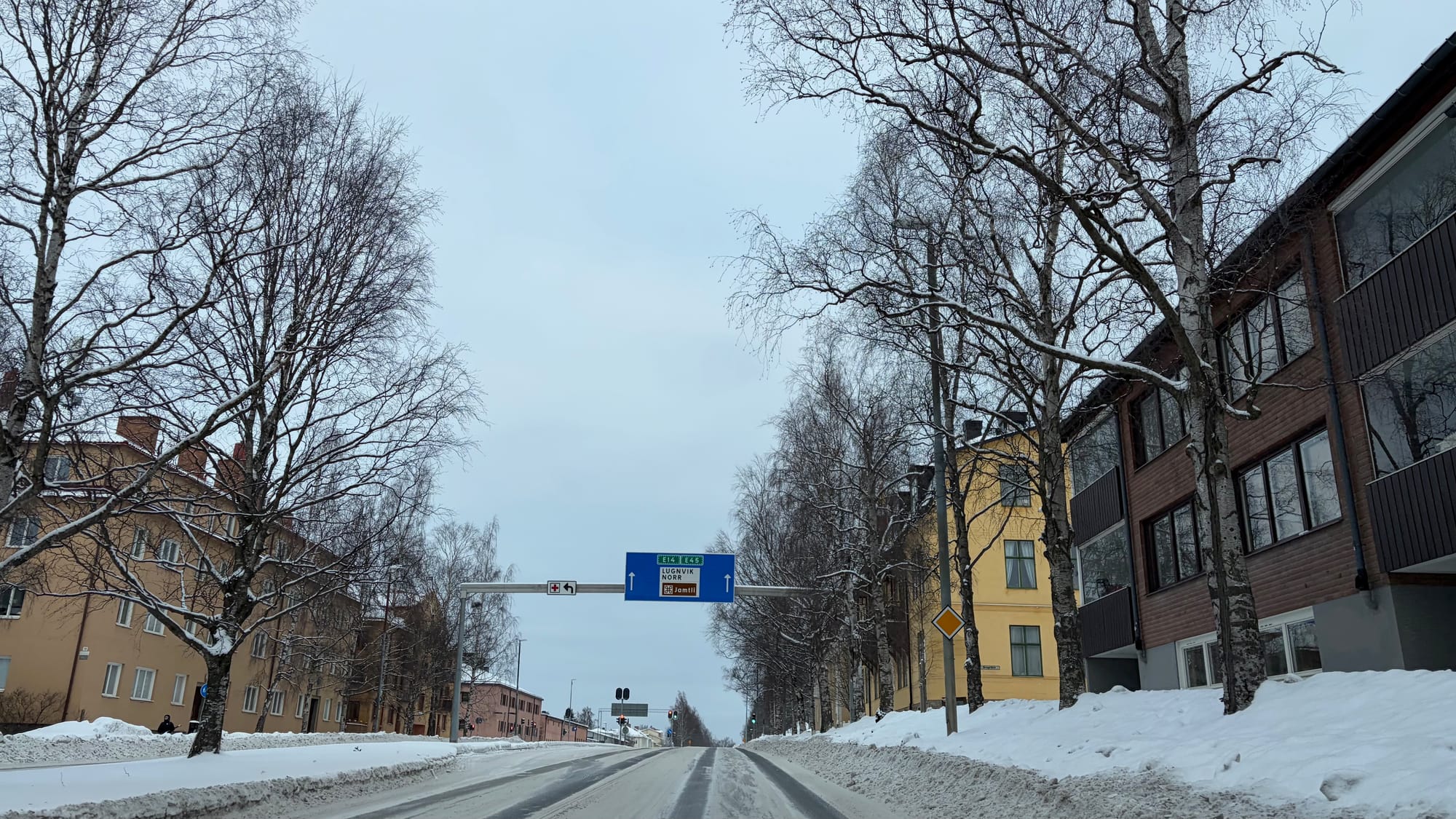 Snow covered streets of Östersund
