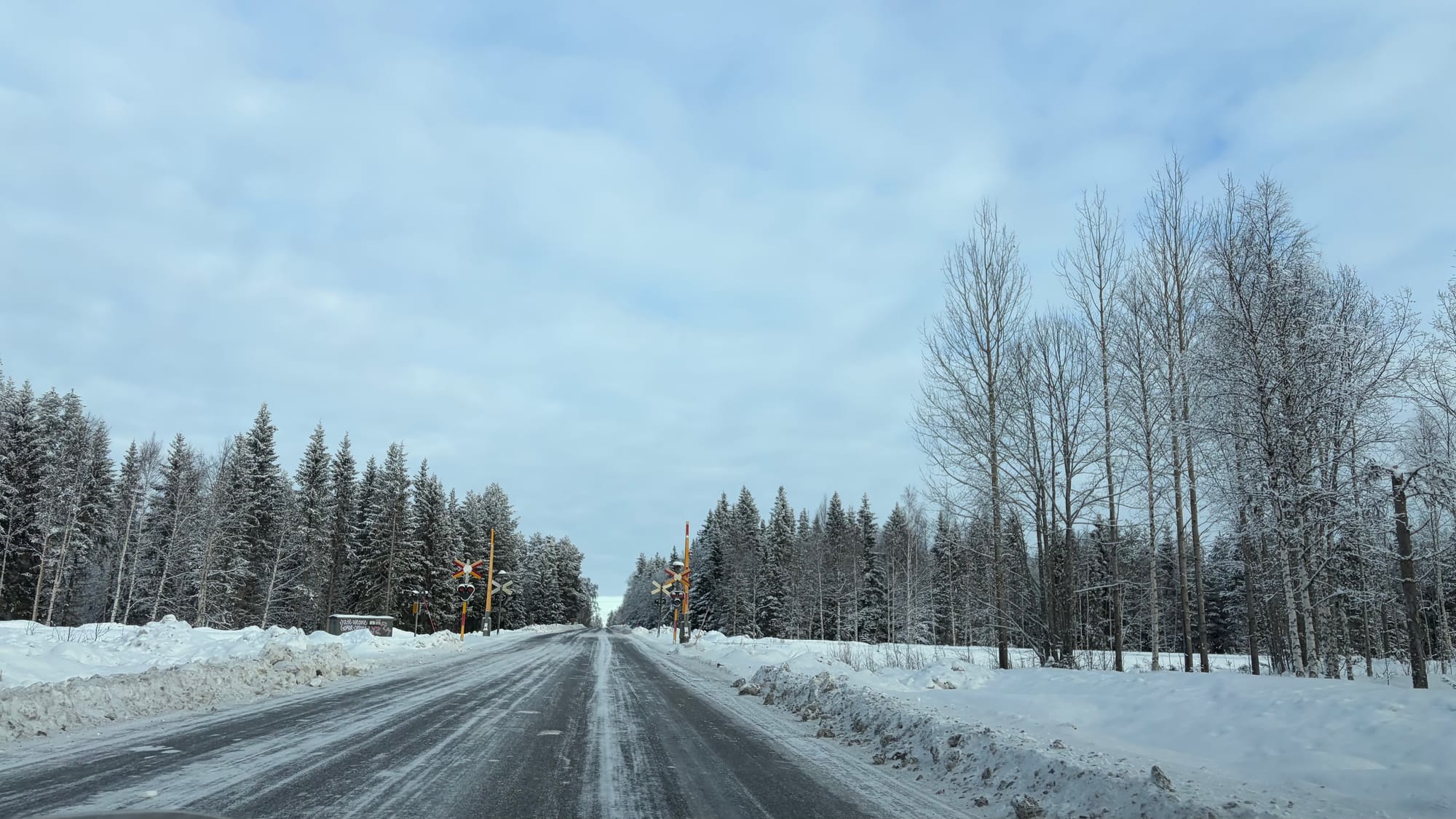 Train tracks crossing the E45