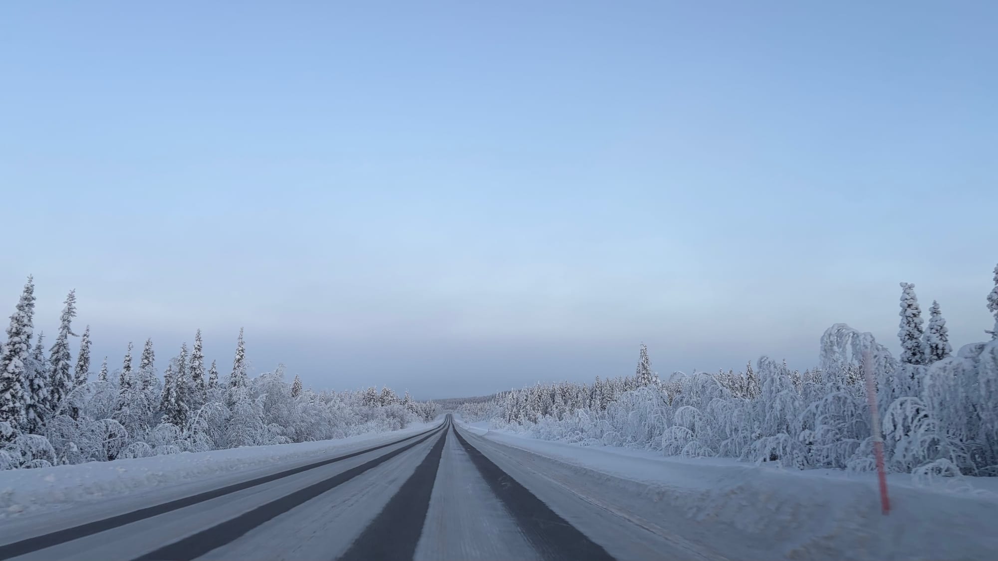 The E45 road north of the arctic circle