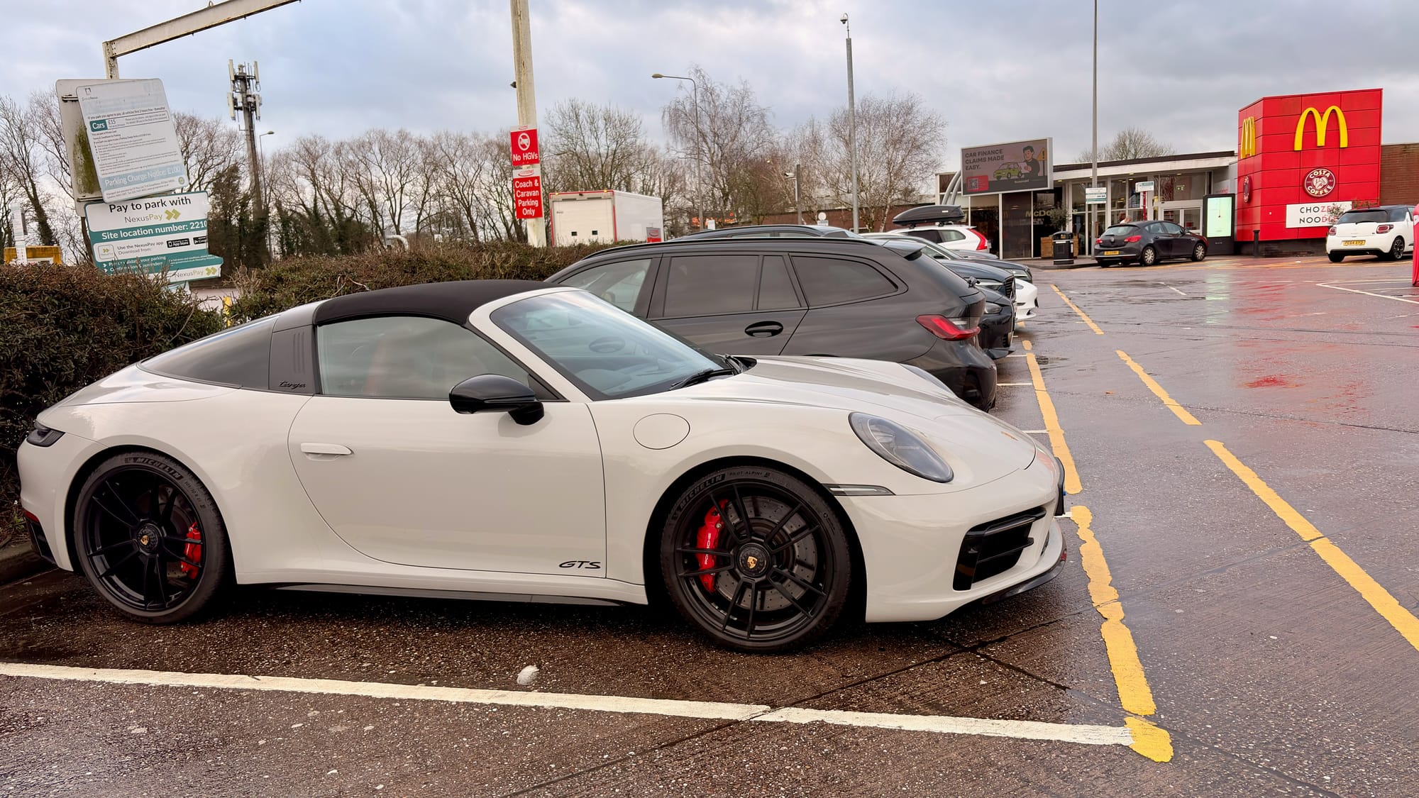 Parked at a rest stop
