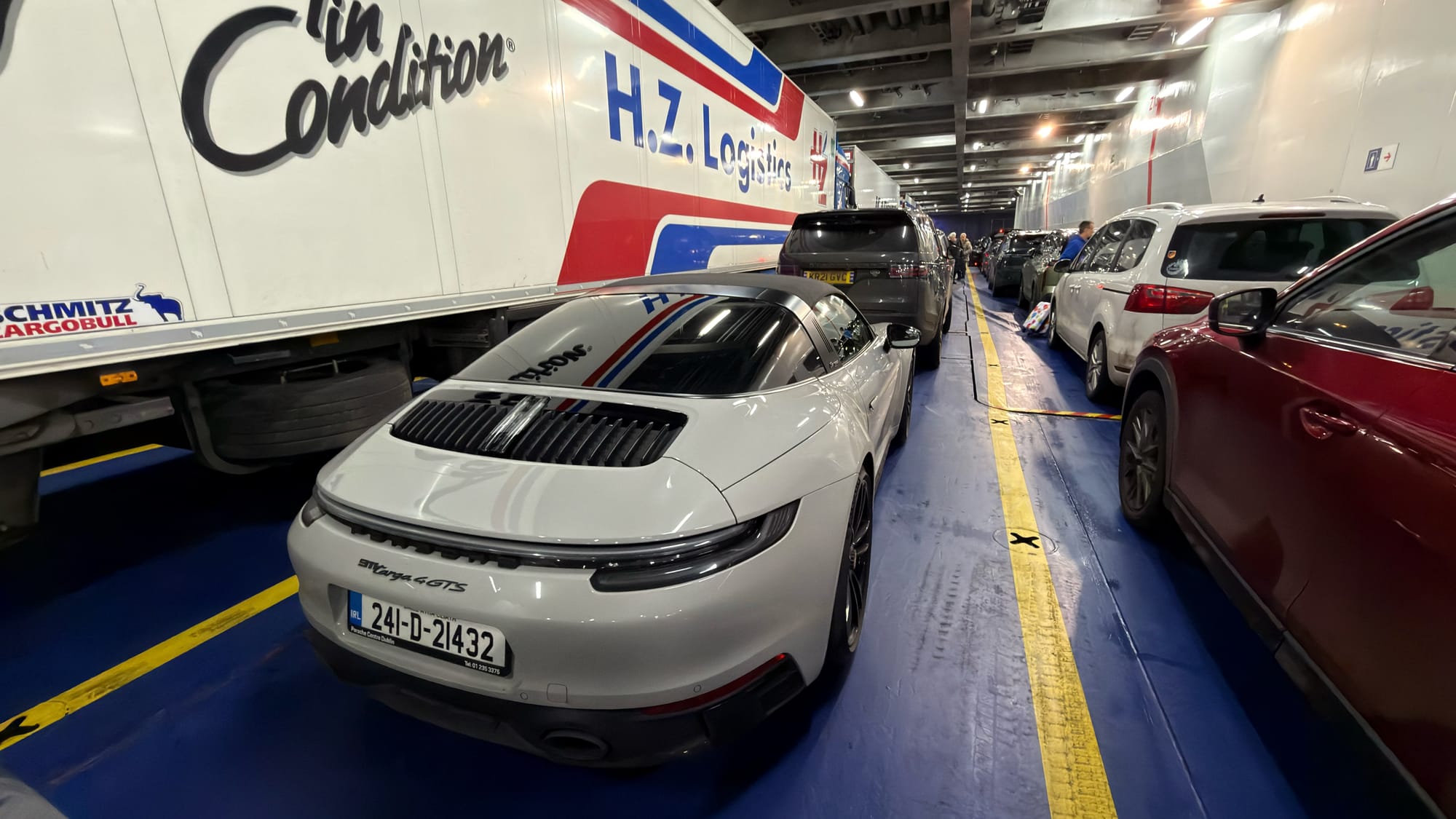 Parked on the overnight ferry to the Netherlands