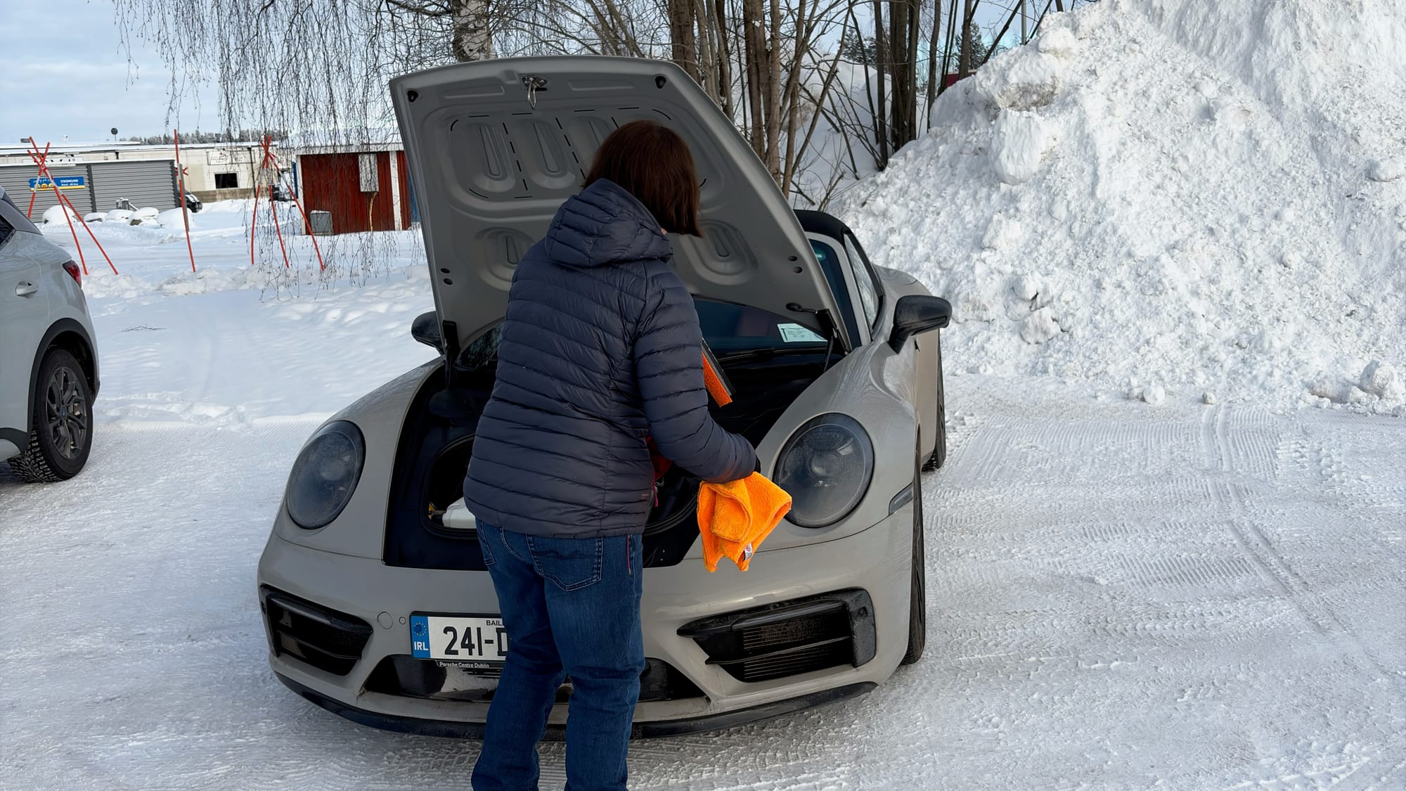 Cleaning the glass in our car