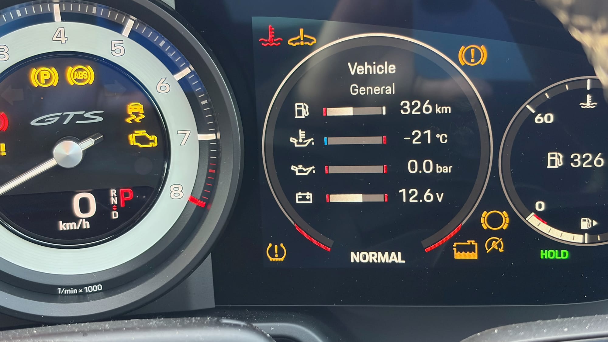 Cold oil temperature