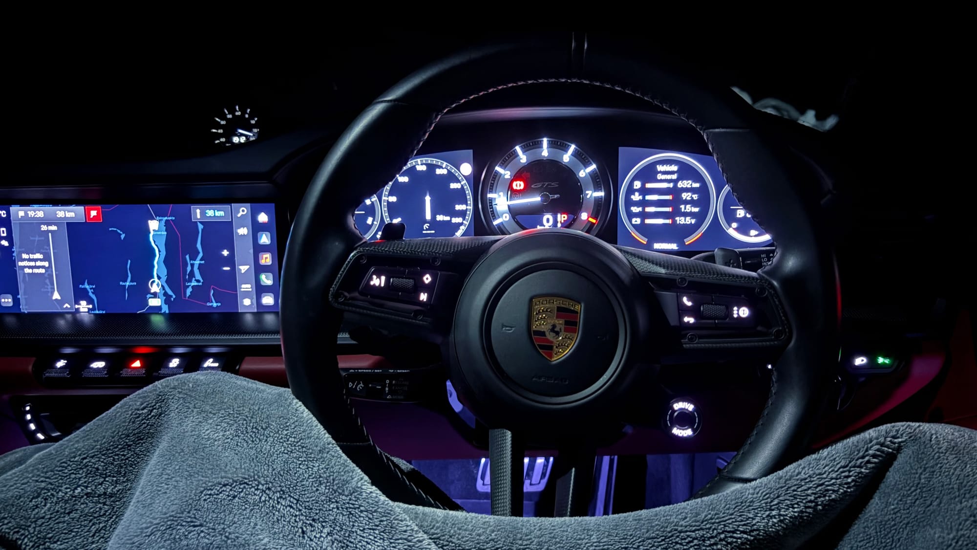 Waiting in our Porsche 911 for the Northern Lights near Kiruna, Sweden