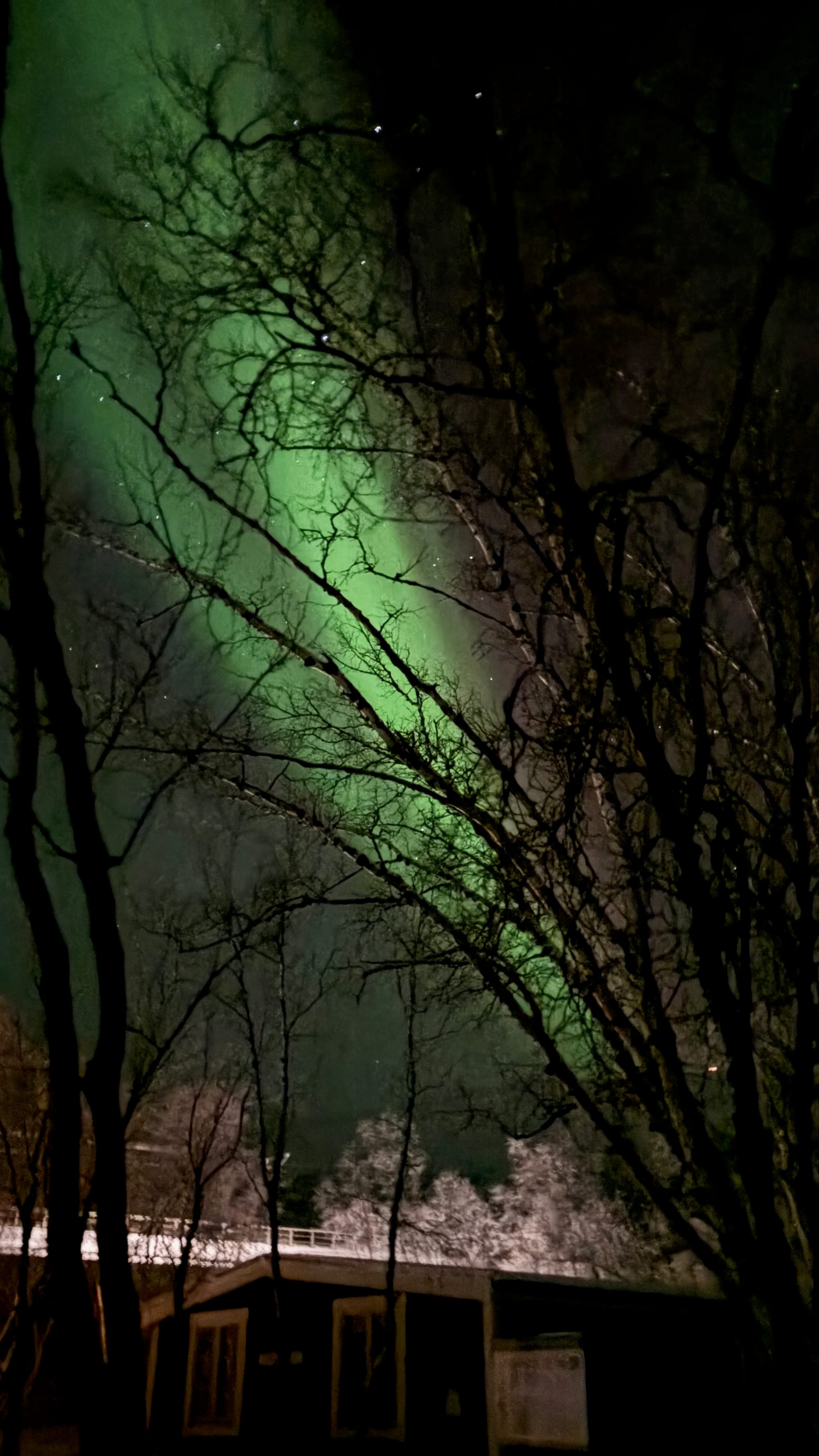 Our first glimpse of the northern lights on this trip