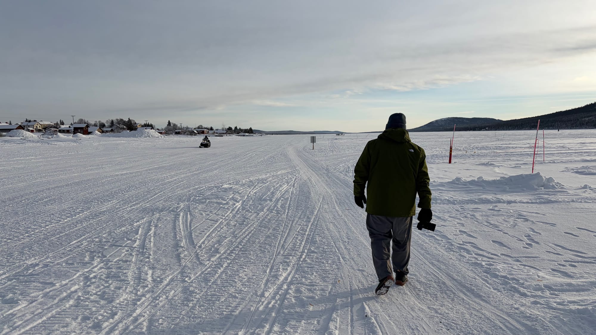 Walking along the frozen river