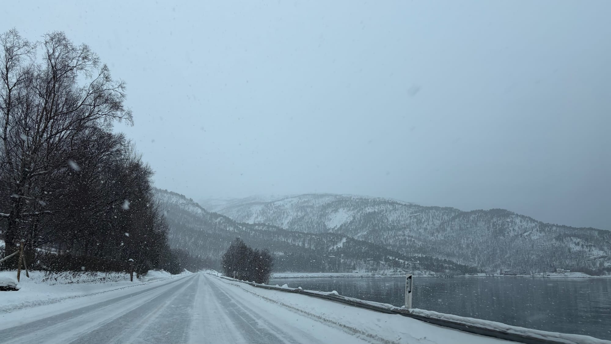 Icy road conditions in Norway