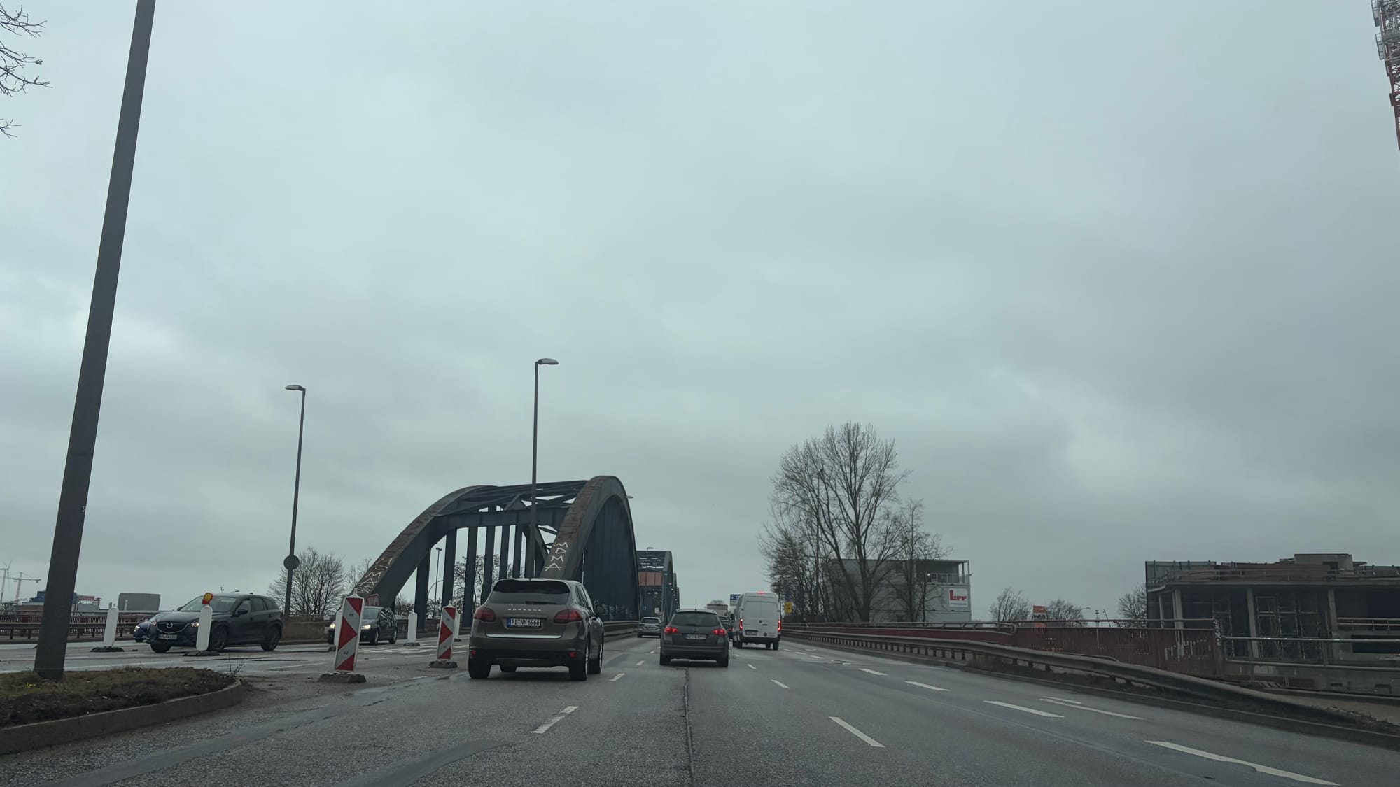 Crossing the Elbe by bridge