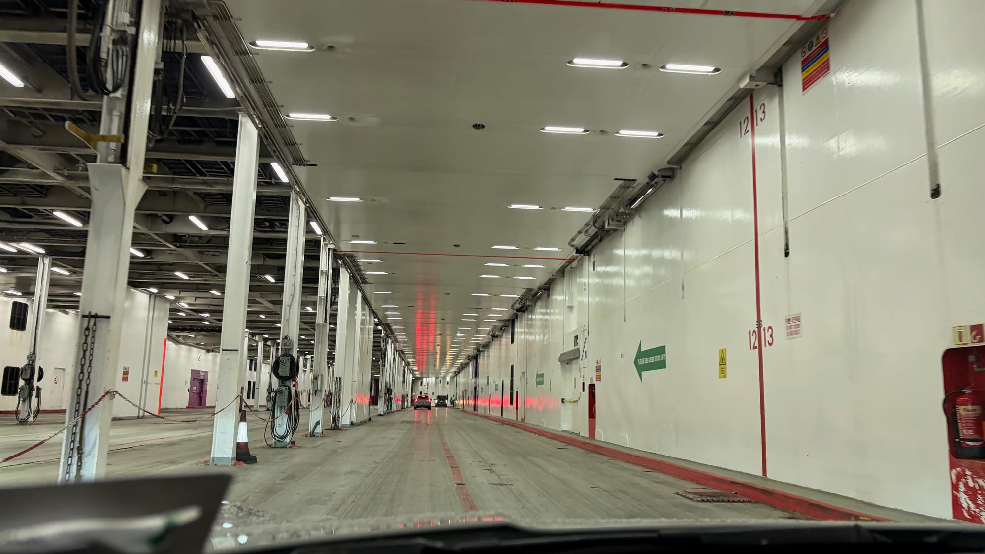 On the car deck of our ferry