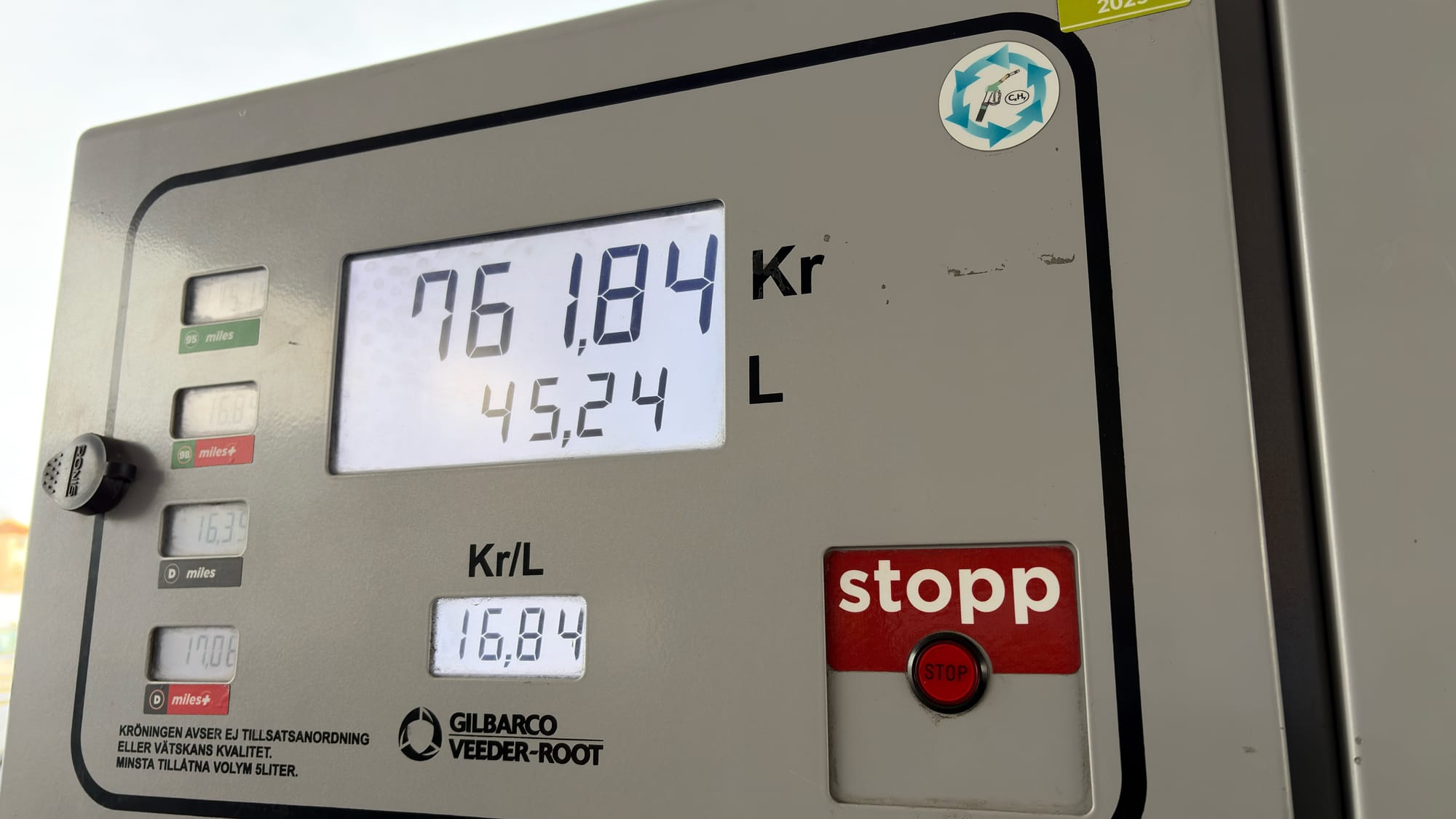 Fueling up at Circle K in Kiruna