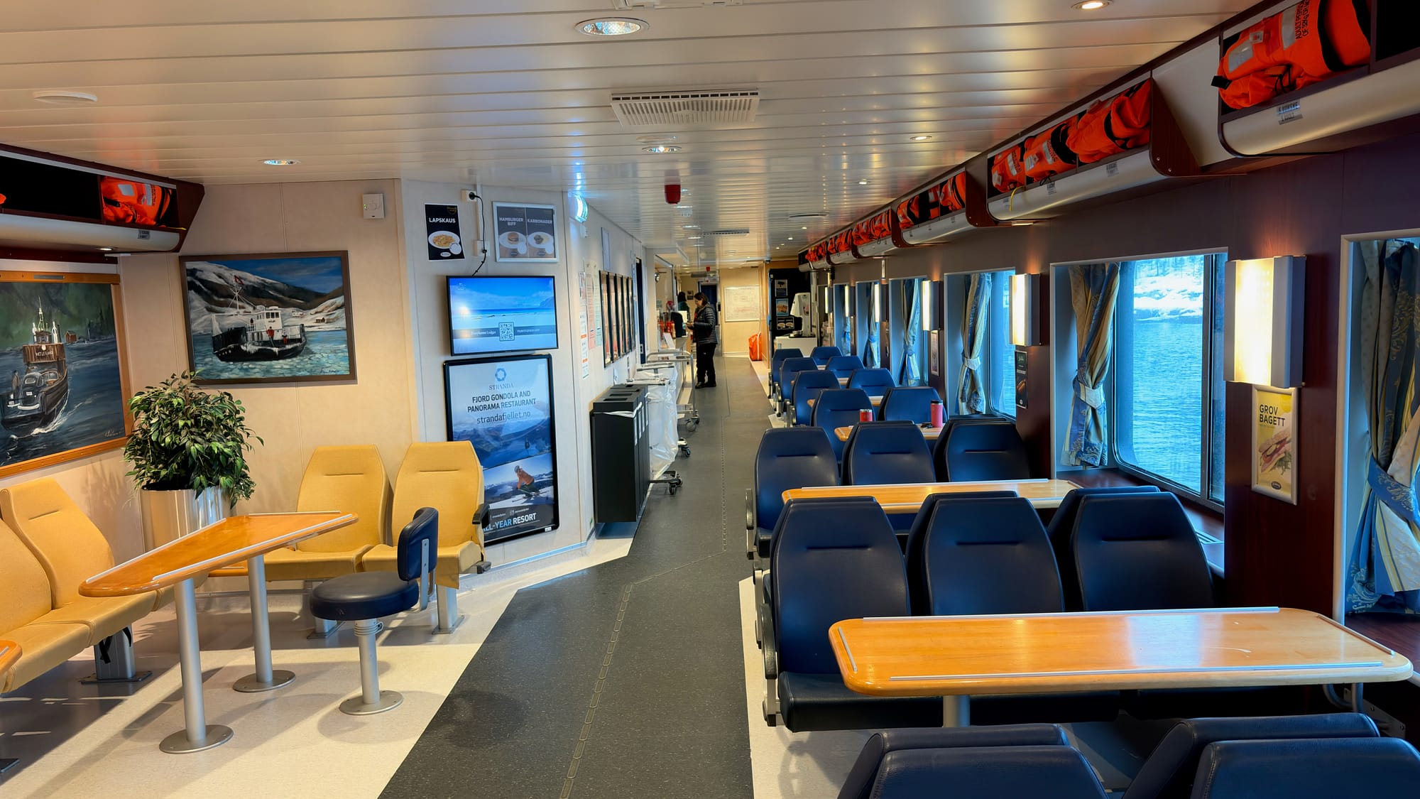 Passenger area on the E6 ferry
