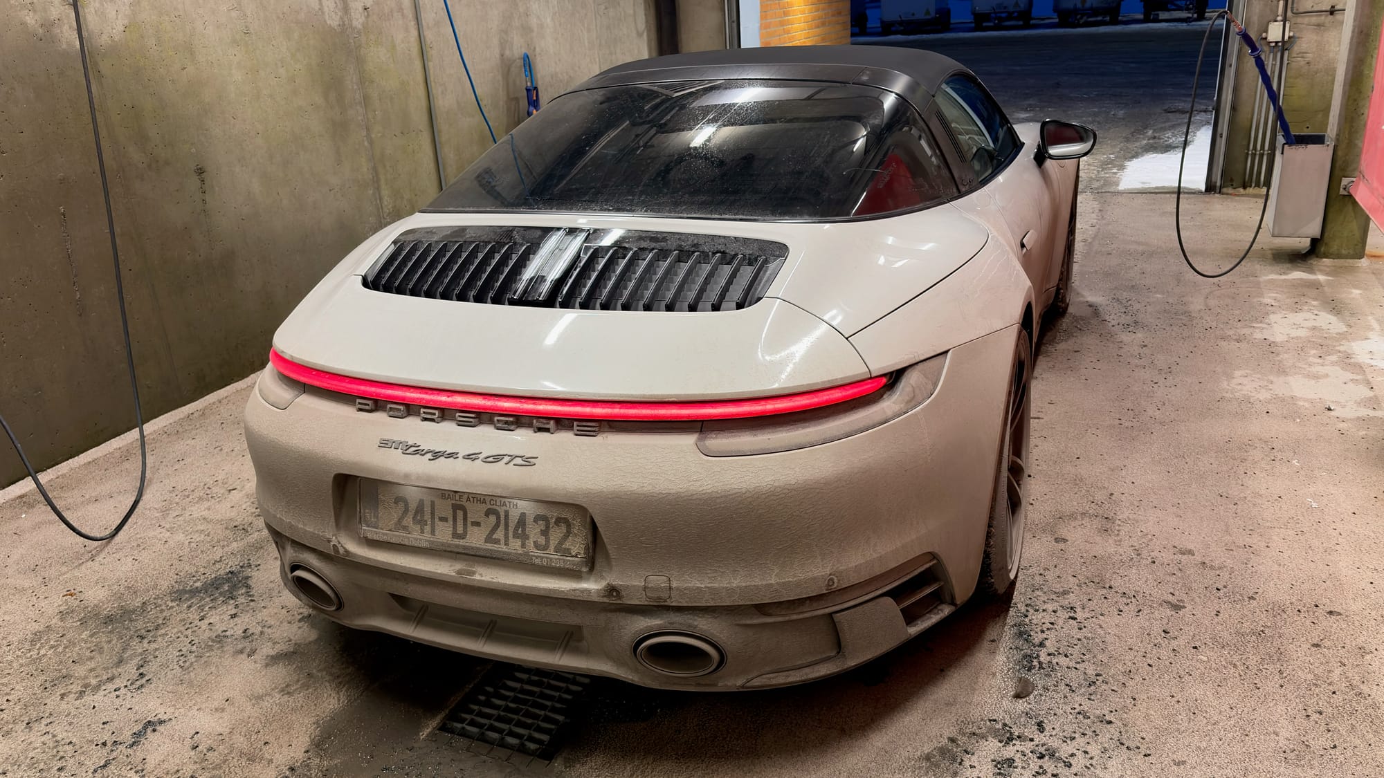 In a self-wash booth