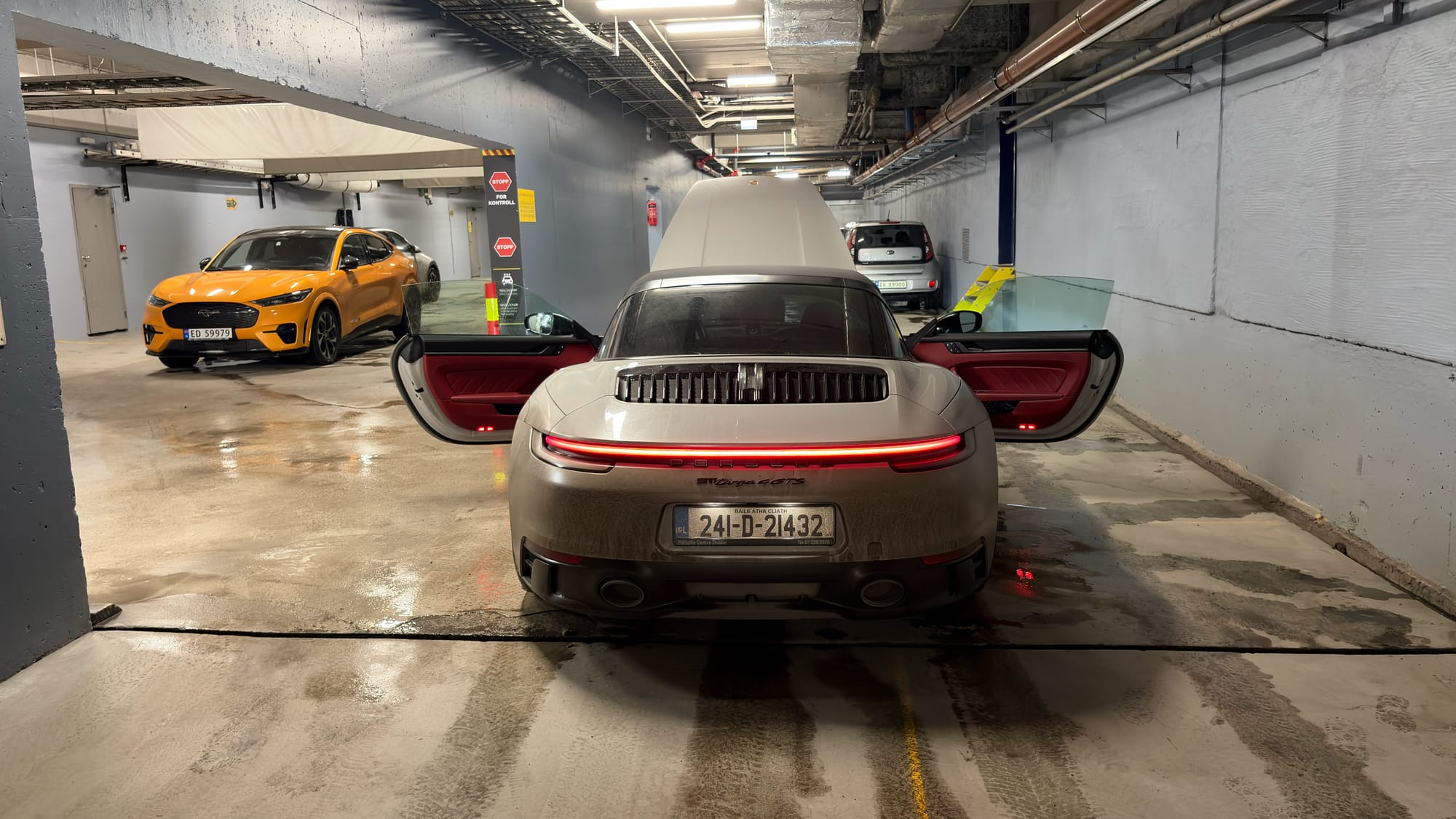 Parking under our hotel in Trondheim