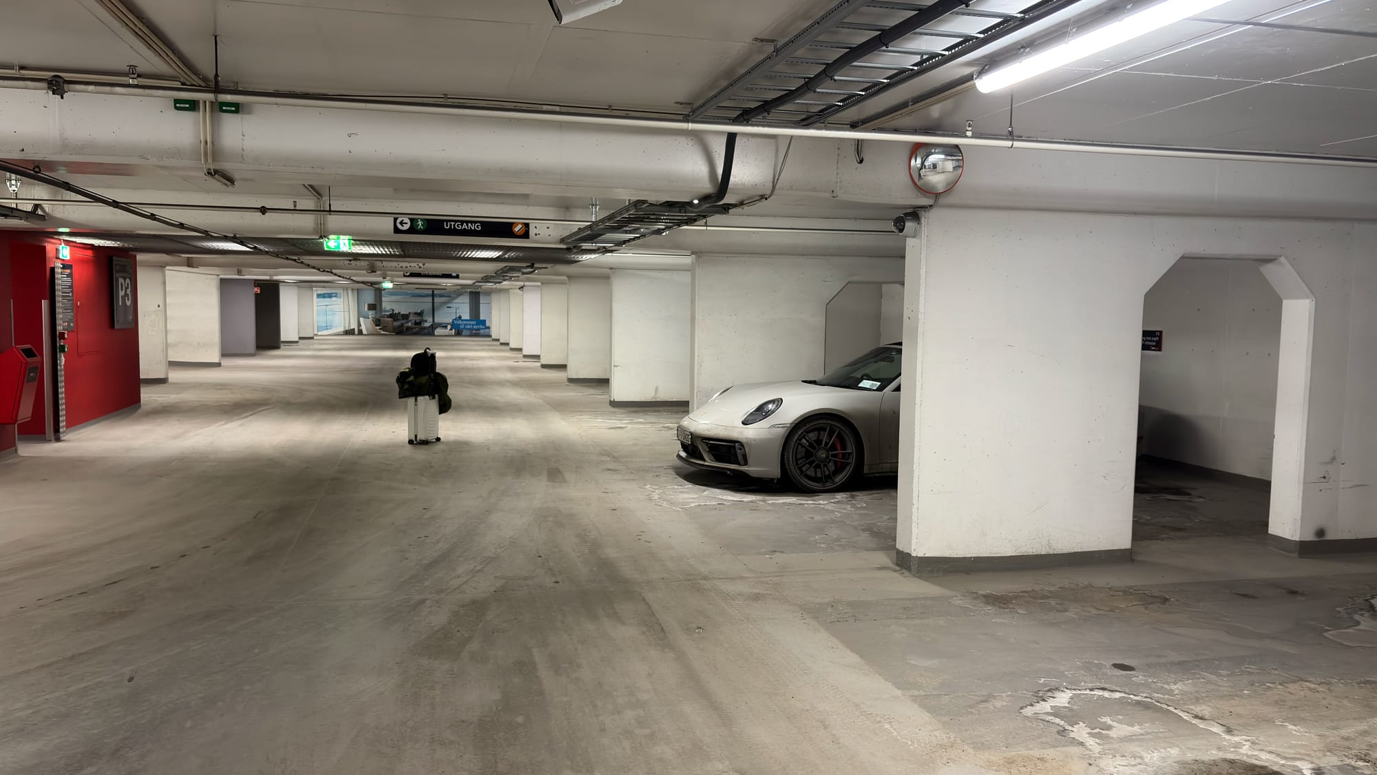 Parked under our hotel in Oslo