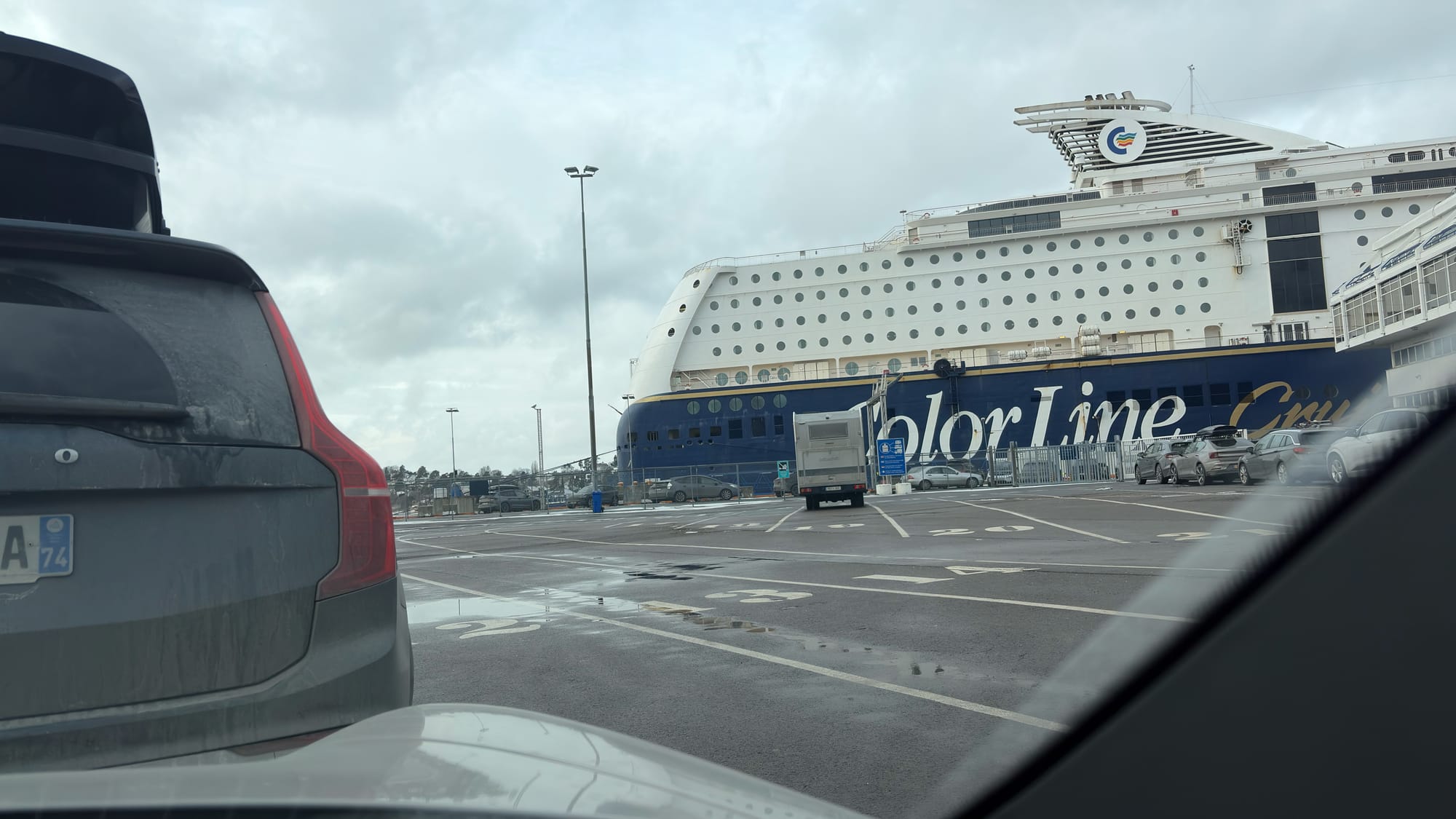 In the queue for the ferry