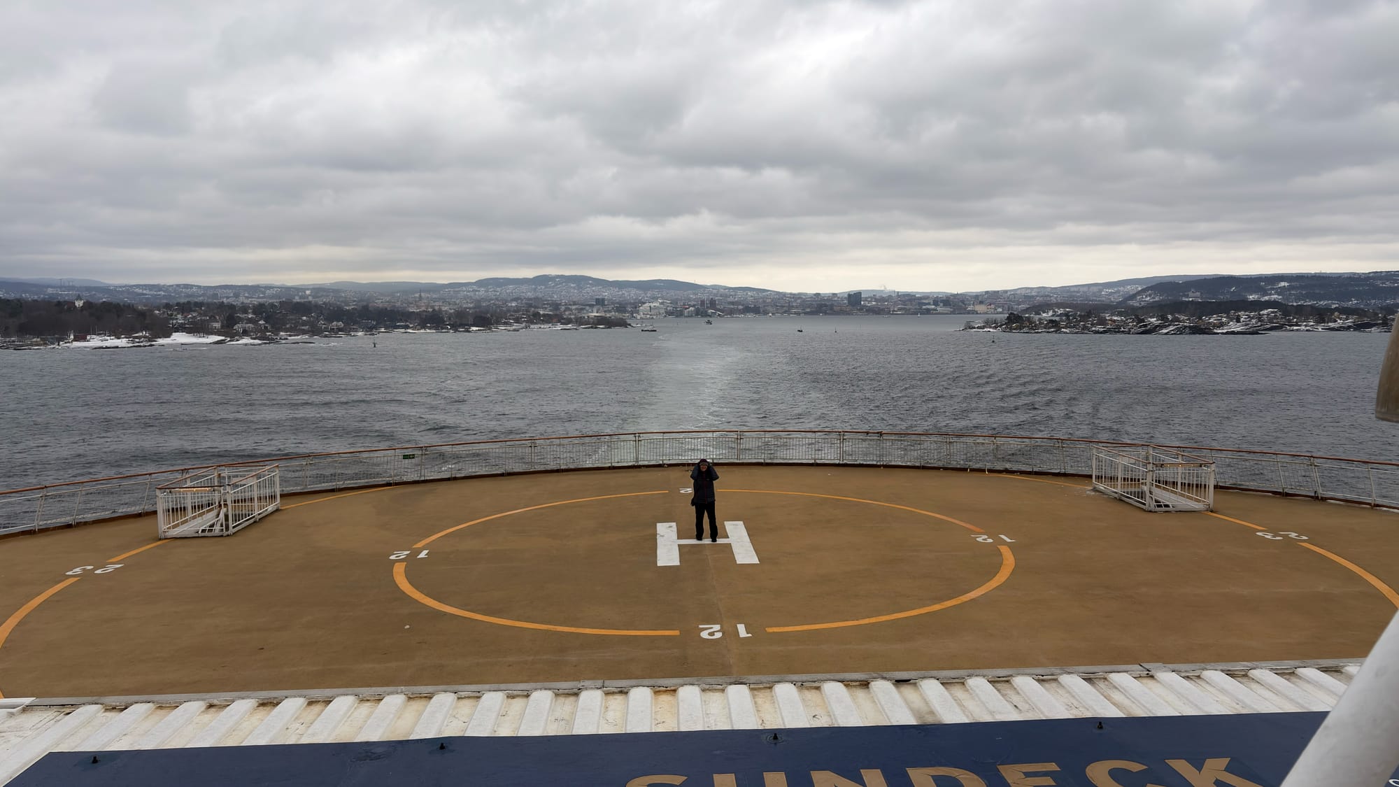Our co-driver standing on the helicopter landing zone