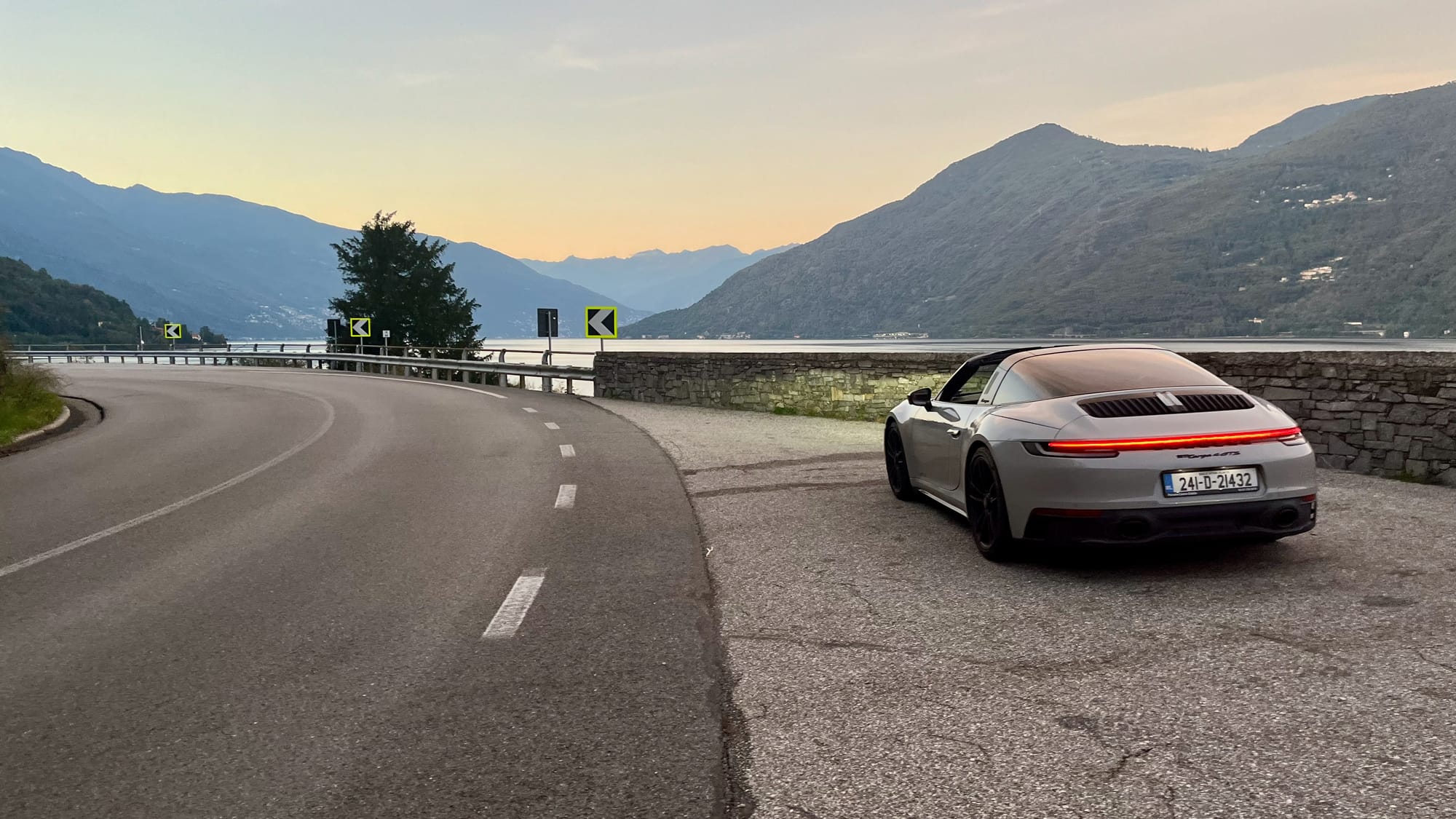 Stopping off to admire the view in the Italian lakes in late summer