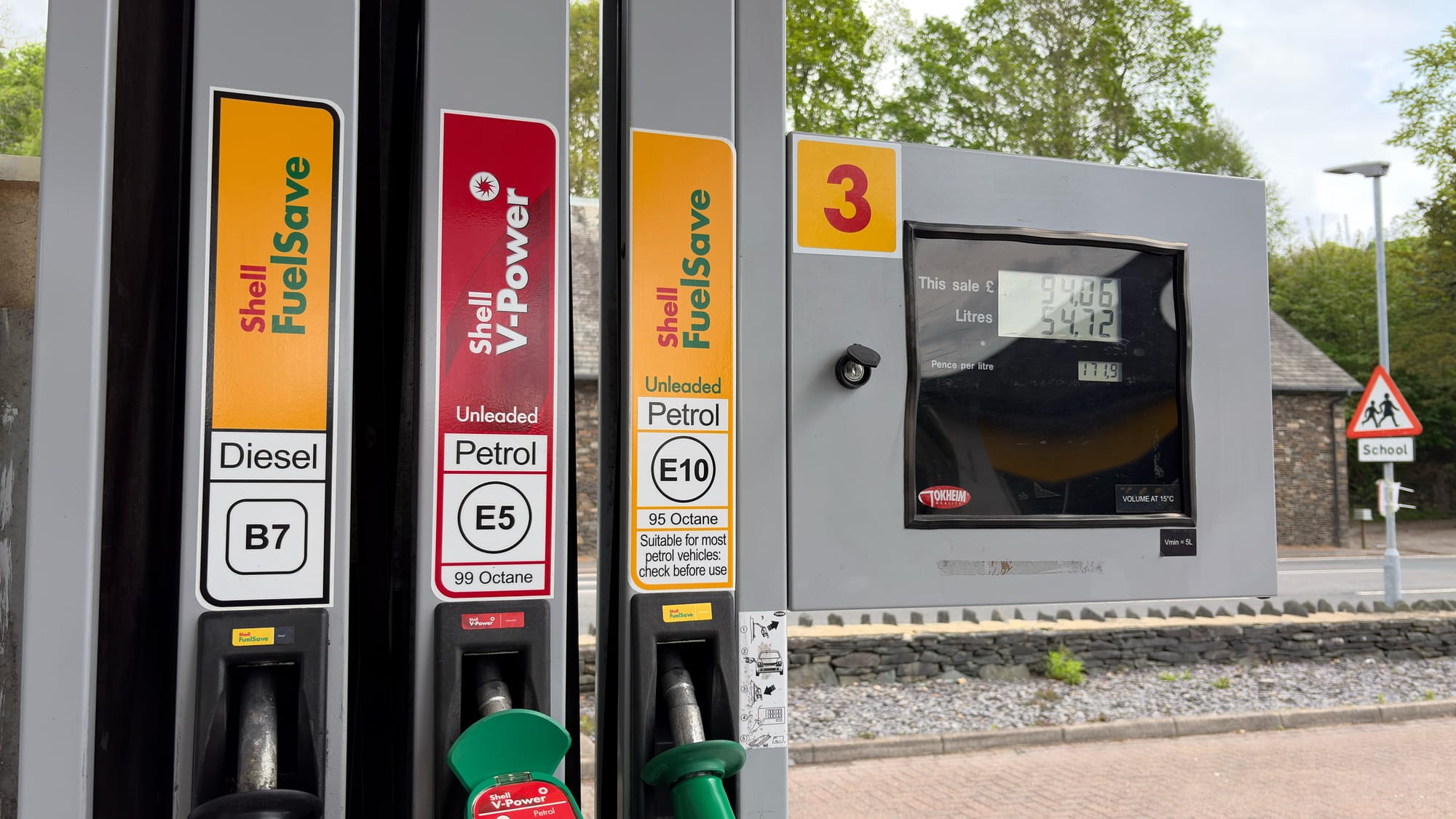 Filling up with Shell V-Power
