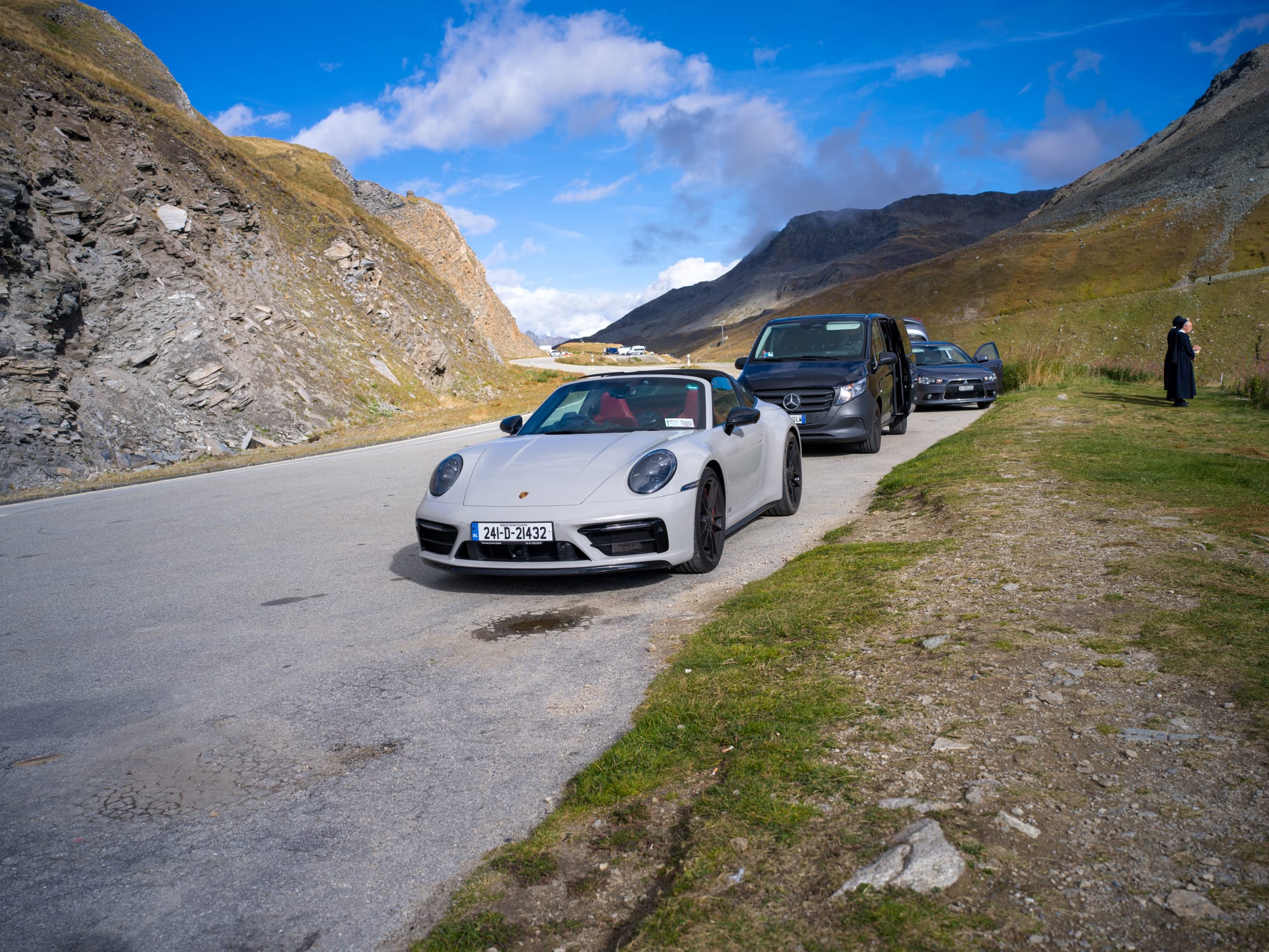 Our Irish registered car in the Swiss Alps