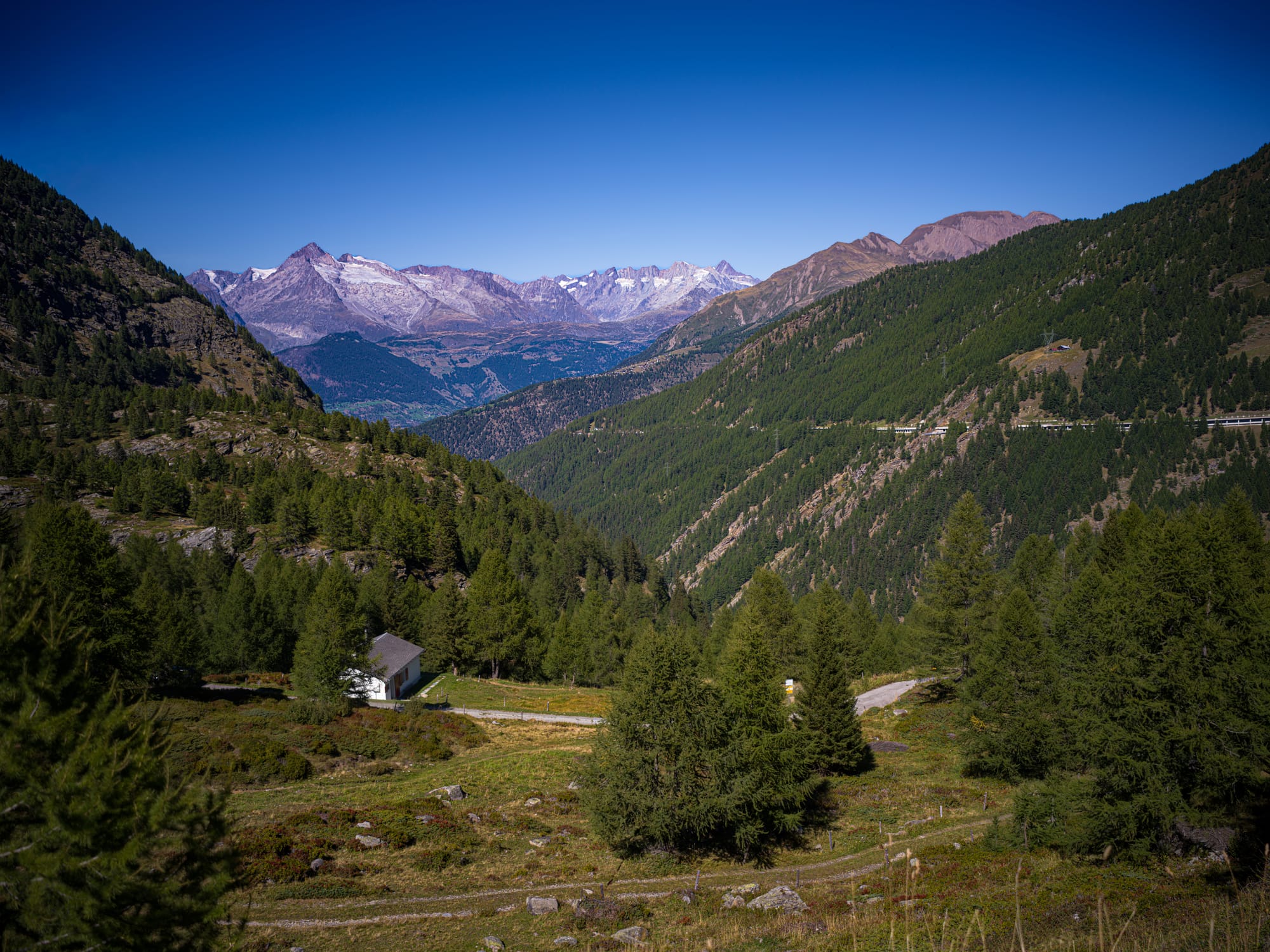The view from the top of the Simplon Pass
