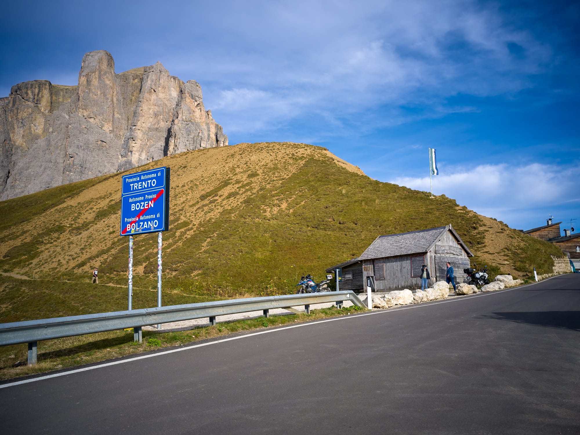 At the top of a mountain pass