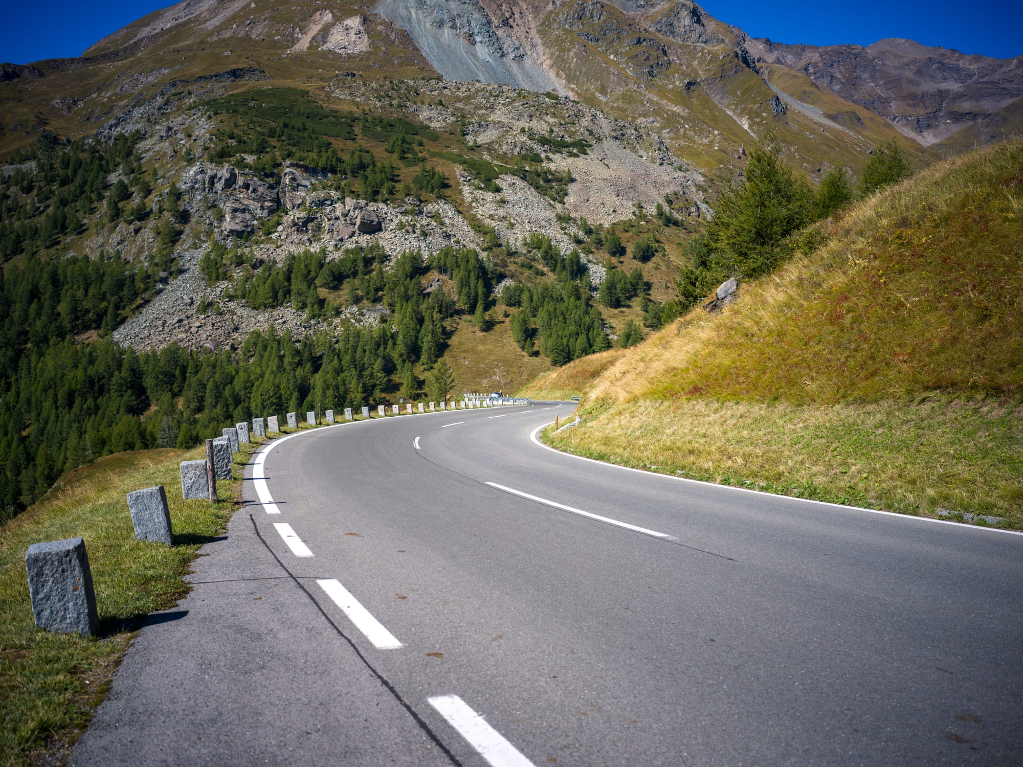 One of the many switchbacks on this road