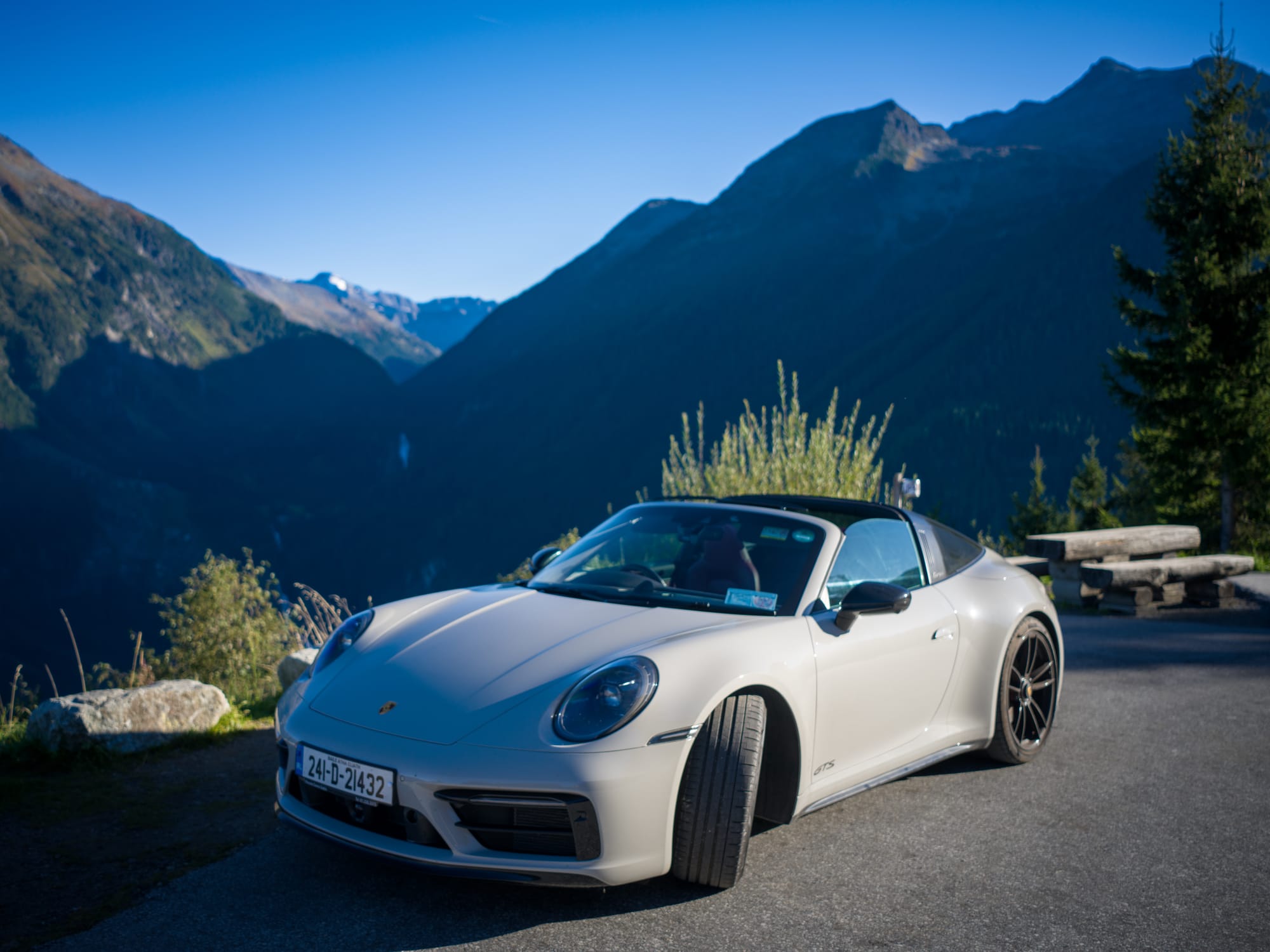 Parked overlooking Europe’s highest waterfalls