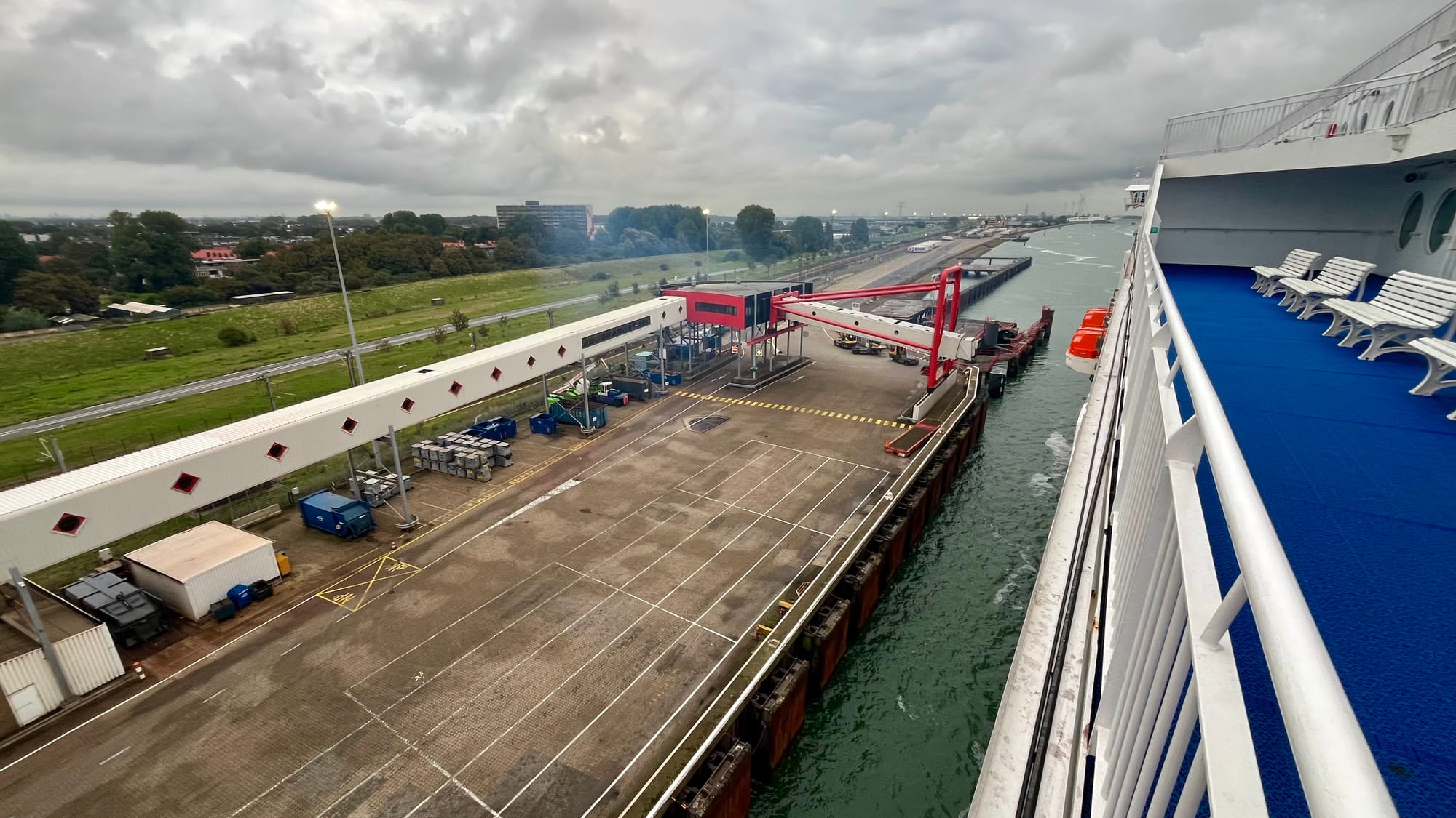 Coming alongside our berth at the Hook of Holland