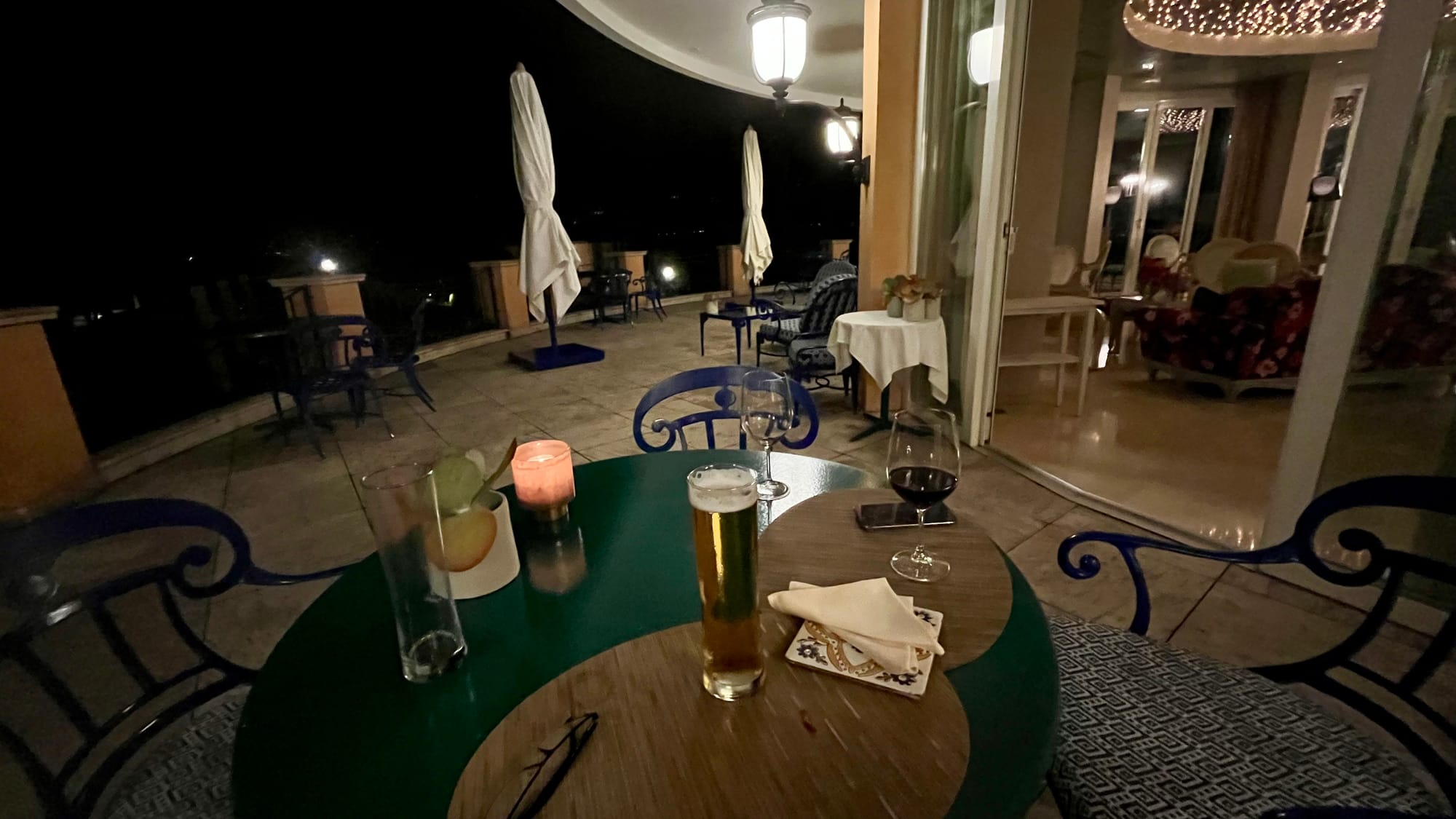 Late night drinks at our hotel