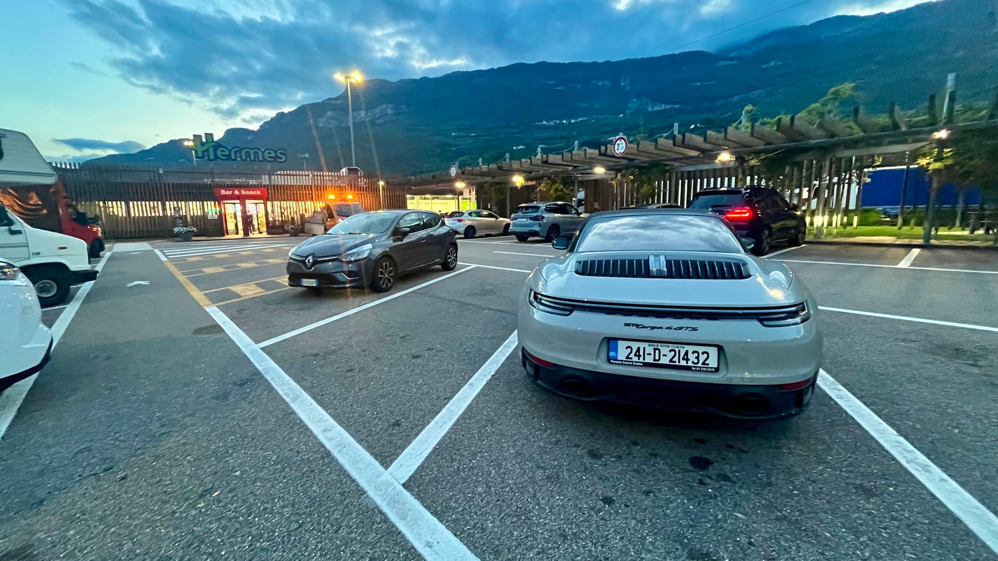 Stopped at a service station on the autostrada