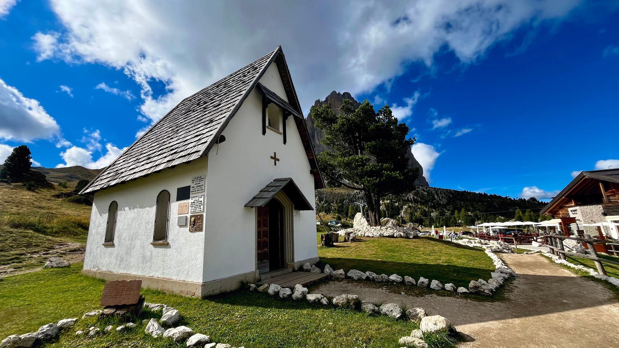 A small church at the pass summit