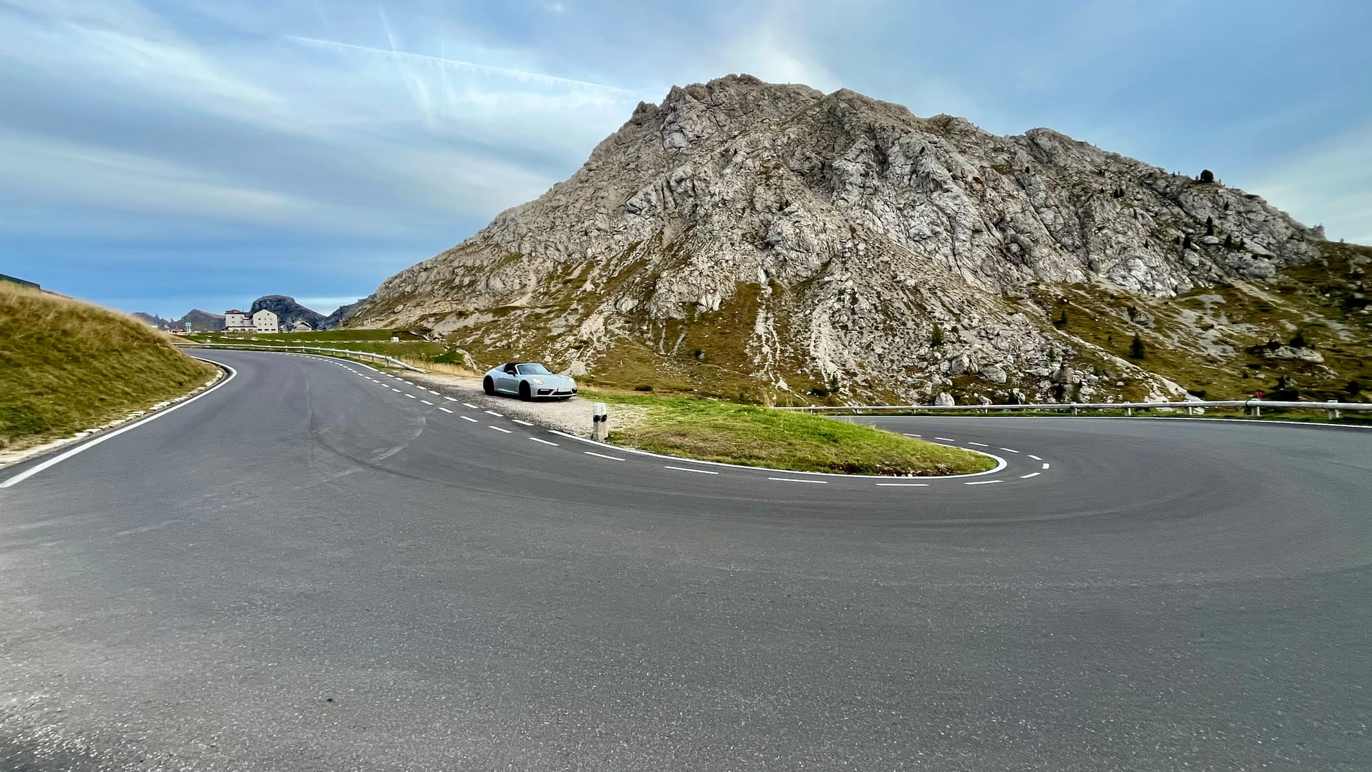 Pulled in on a bend in the alps