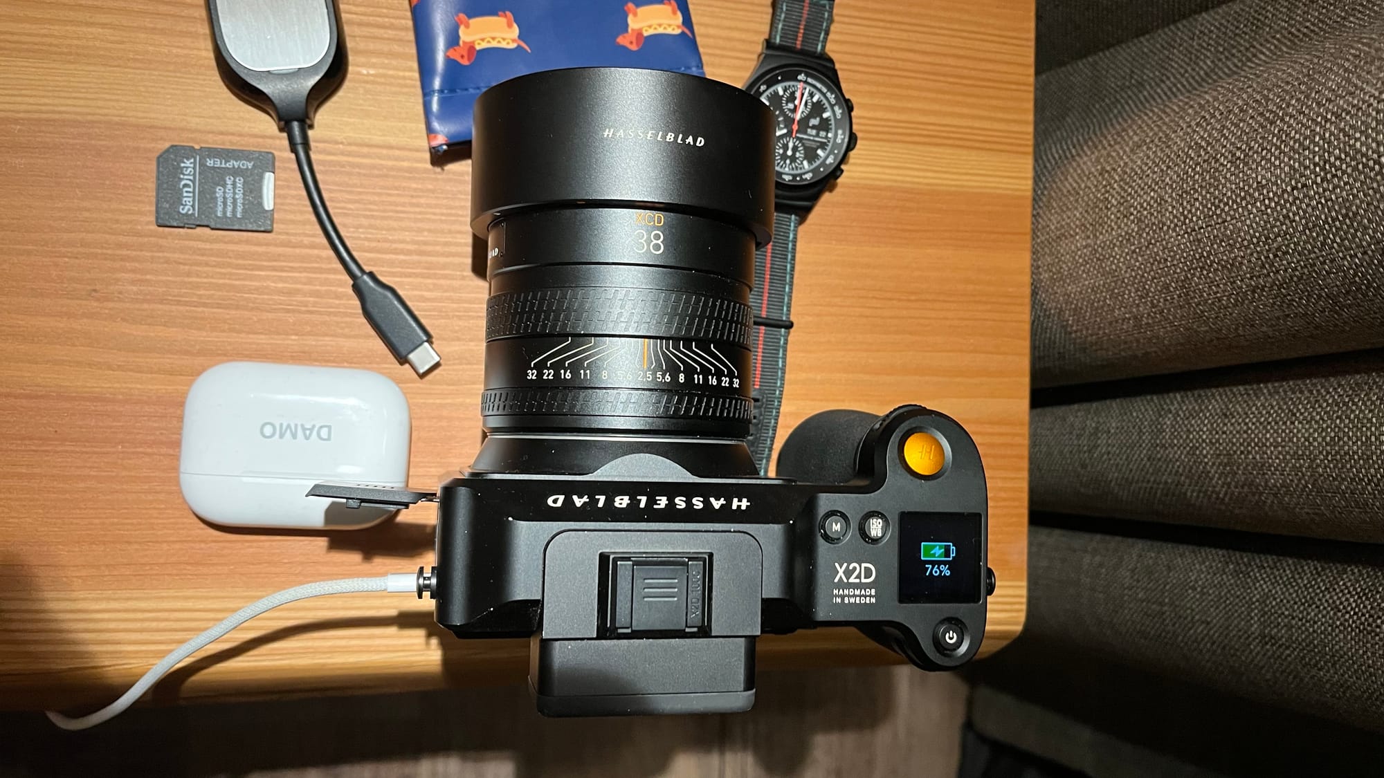 Charging our Hasselblad for tomorrow