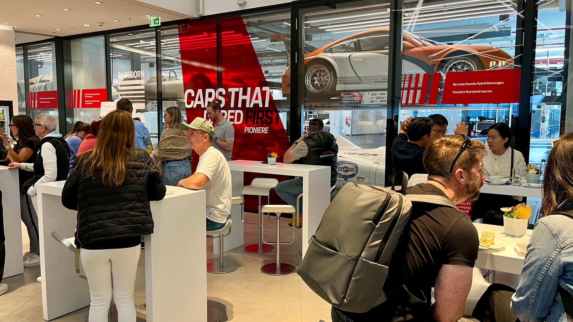 Coffee area at the Porsche Museum