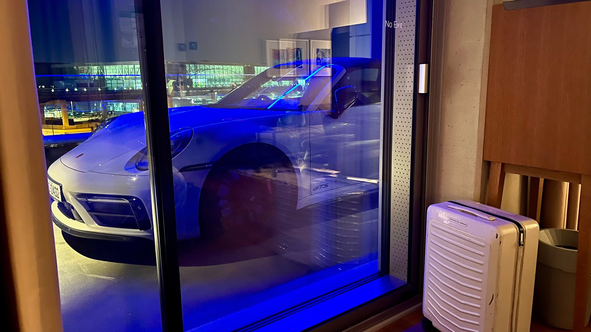 Looking out on our 911 Targa from our room