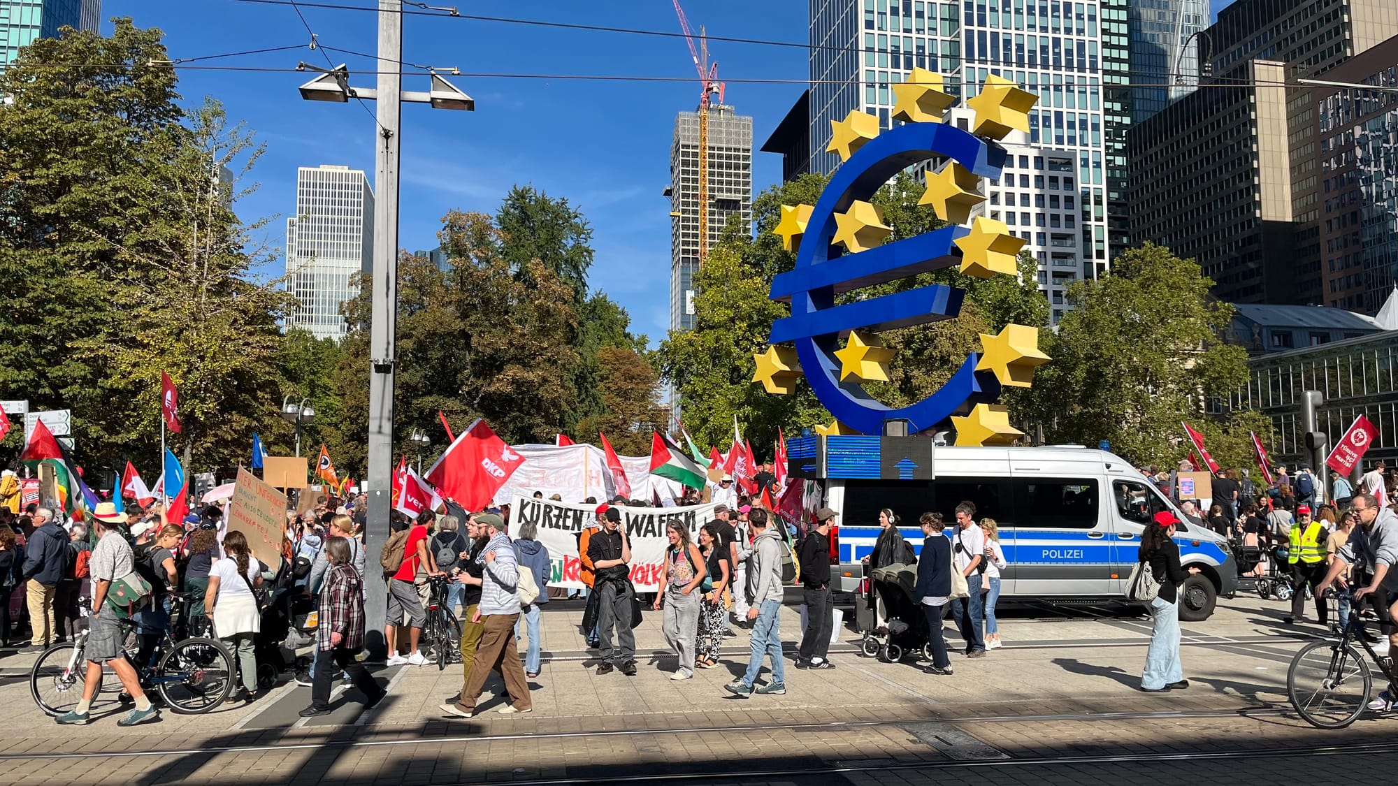 Protest in Frankfurt city centre